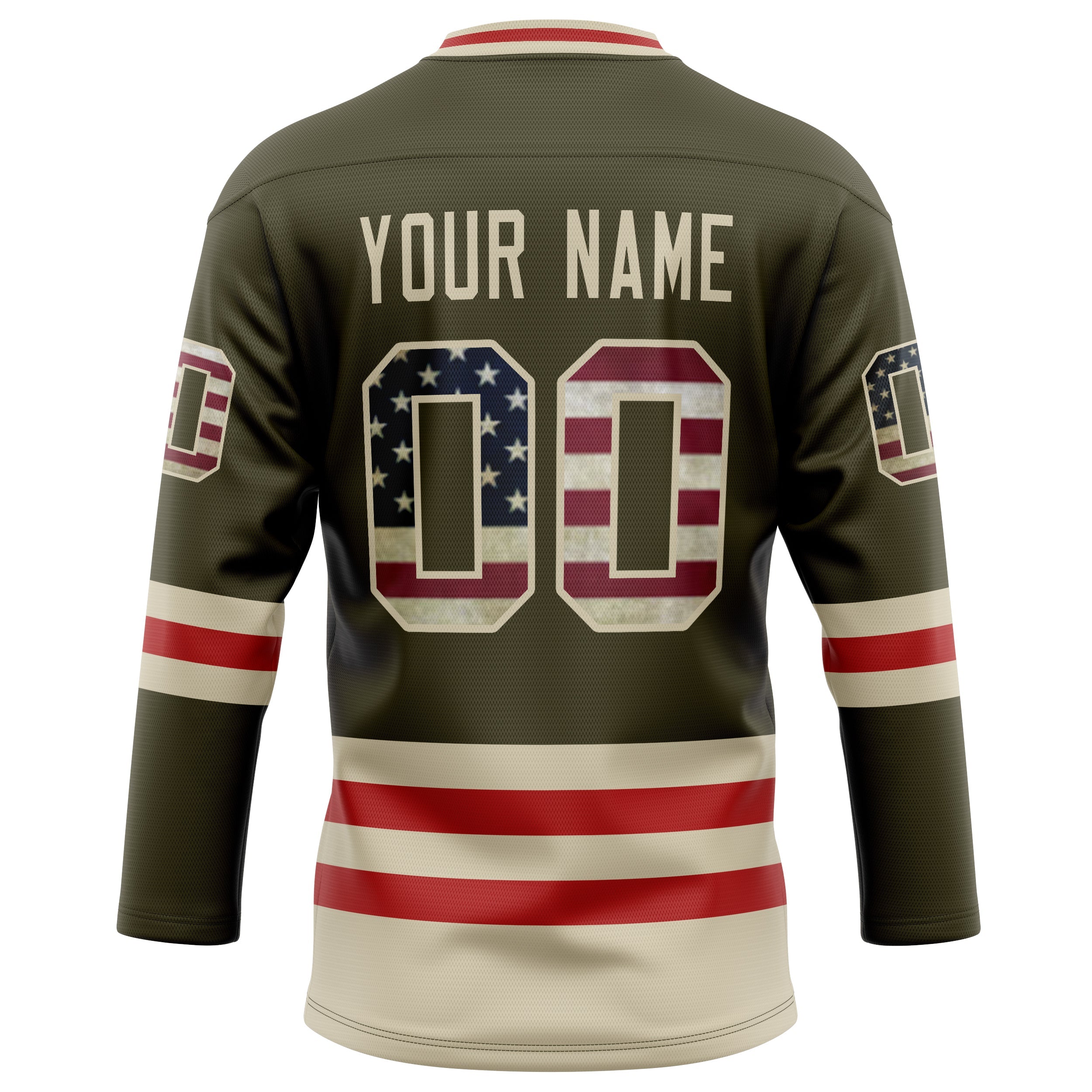 Custom Olive Cream Solid Colour Hockey Jersey