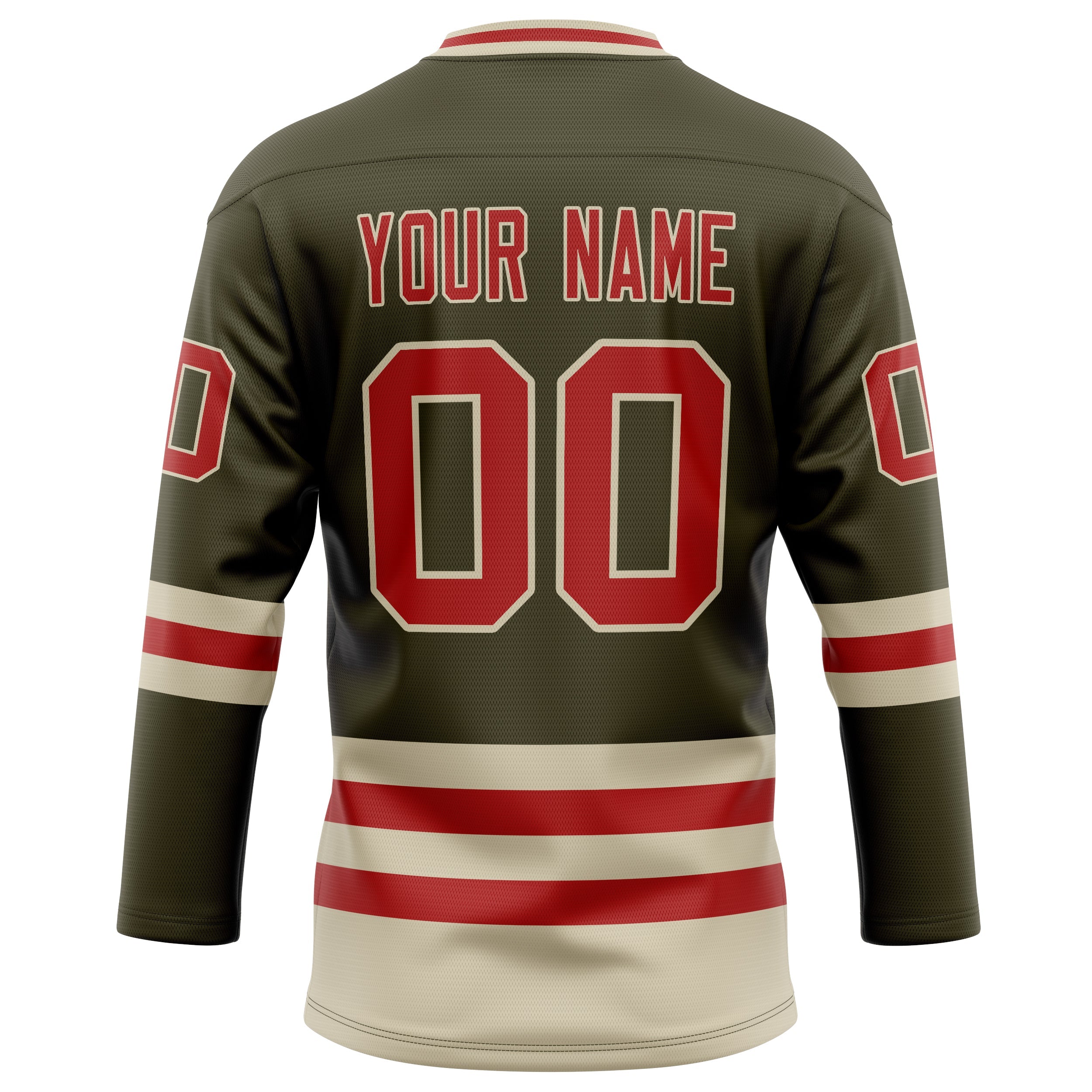 Custom Olive Red Solid Colour Hockey Jersey