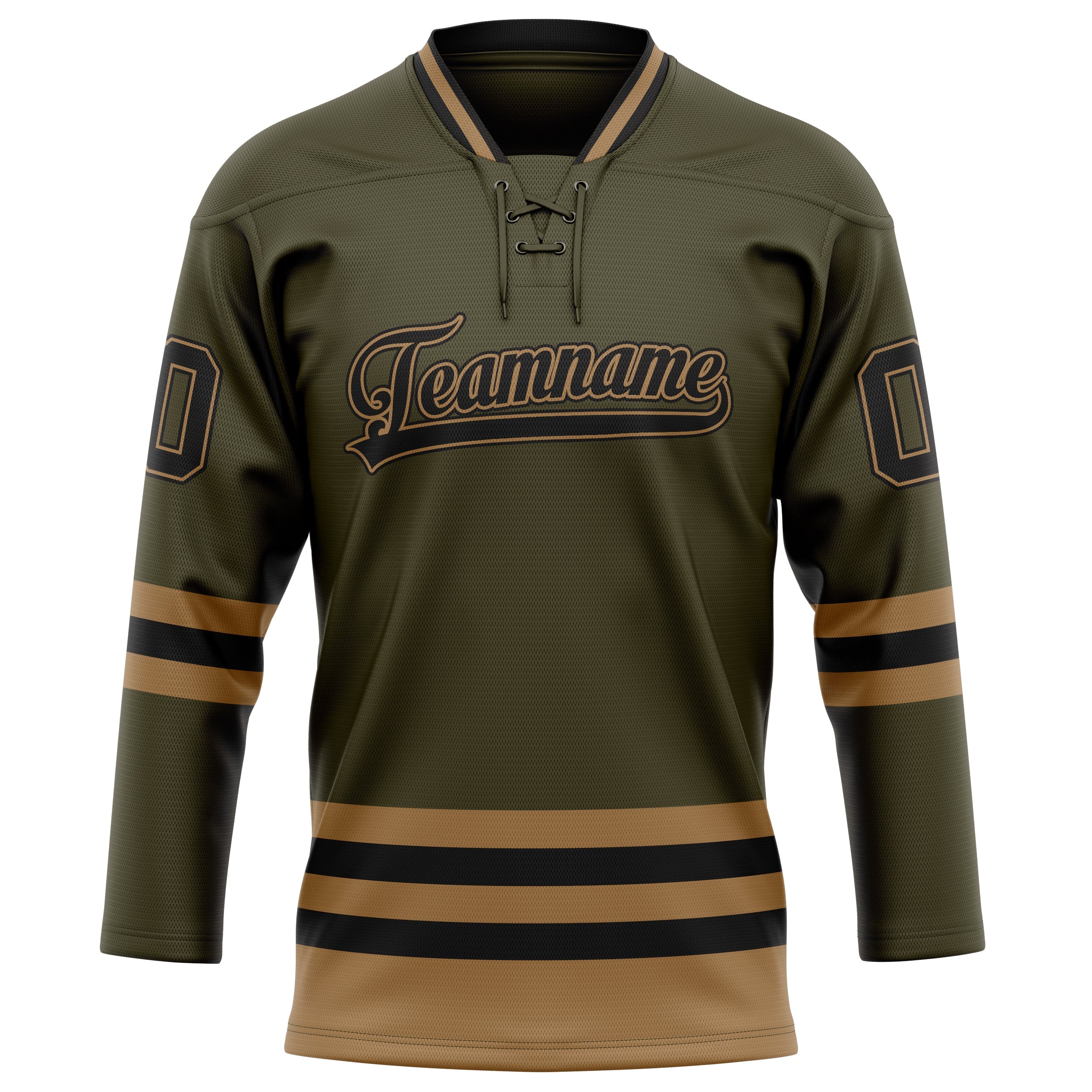 Custom Olive Black Solid Colour Hockey Jersey