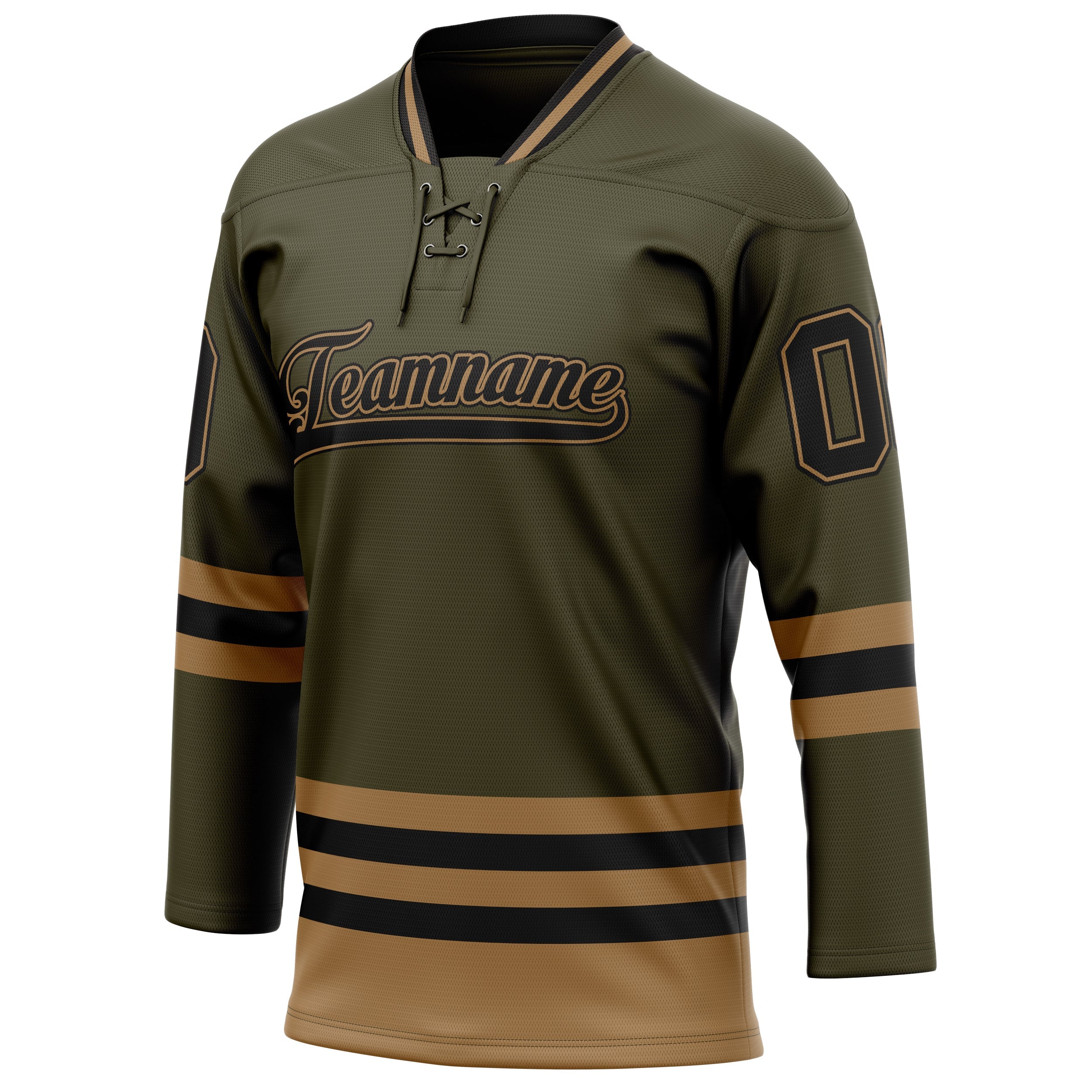 Custom Olive Black Solid Colour Hockey Jersey