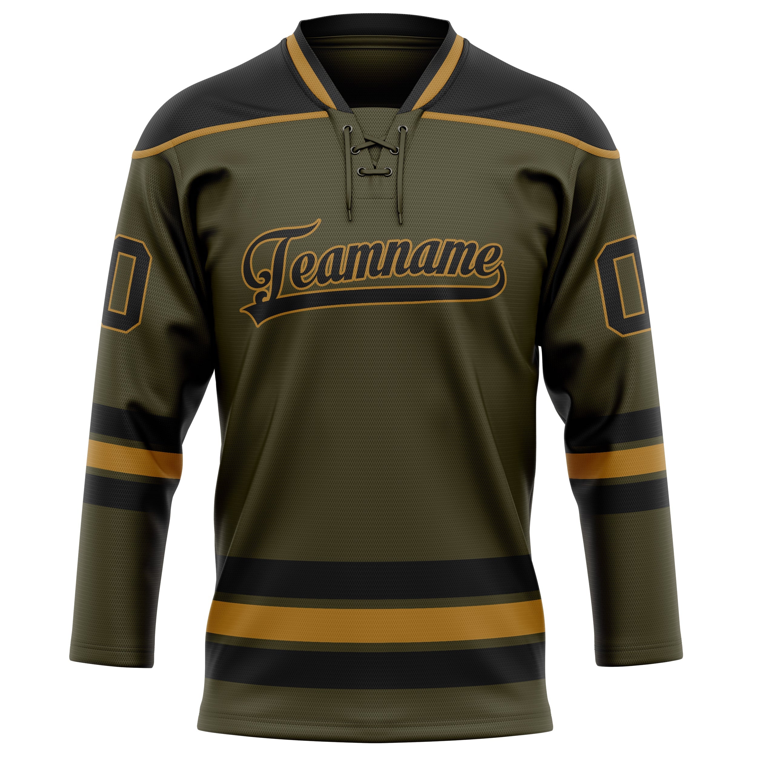 Custom Olive Black Solid Colour Hockey Jersey