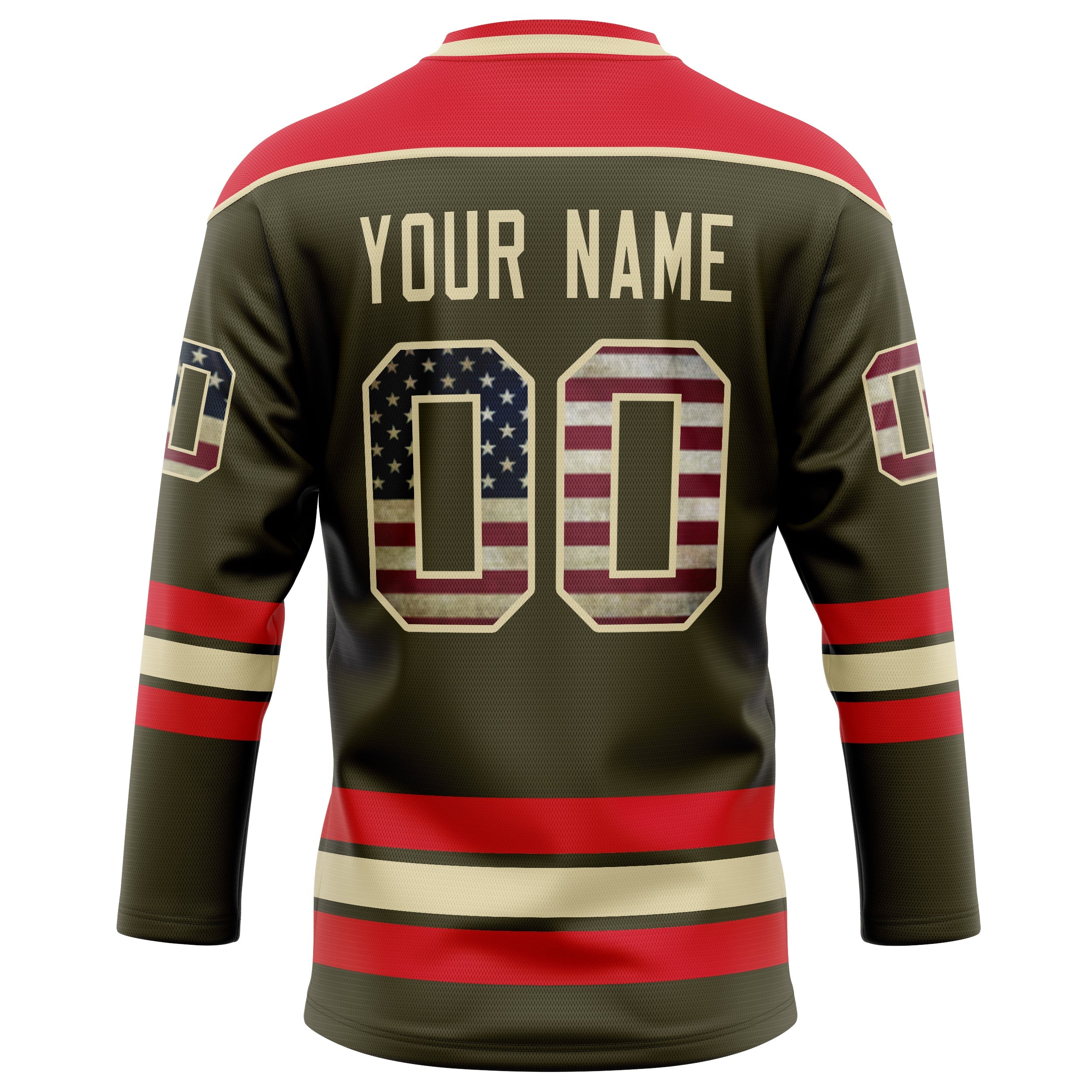 Custom Olive Red Solid Colour Hockey Jersey