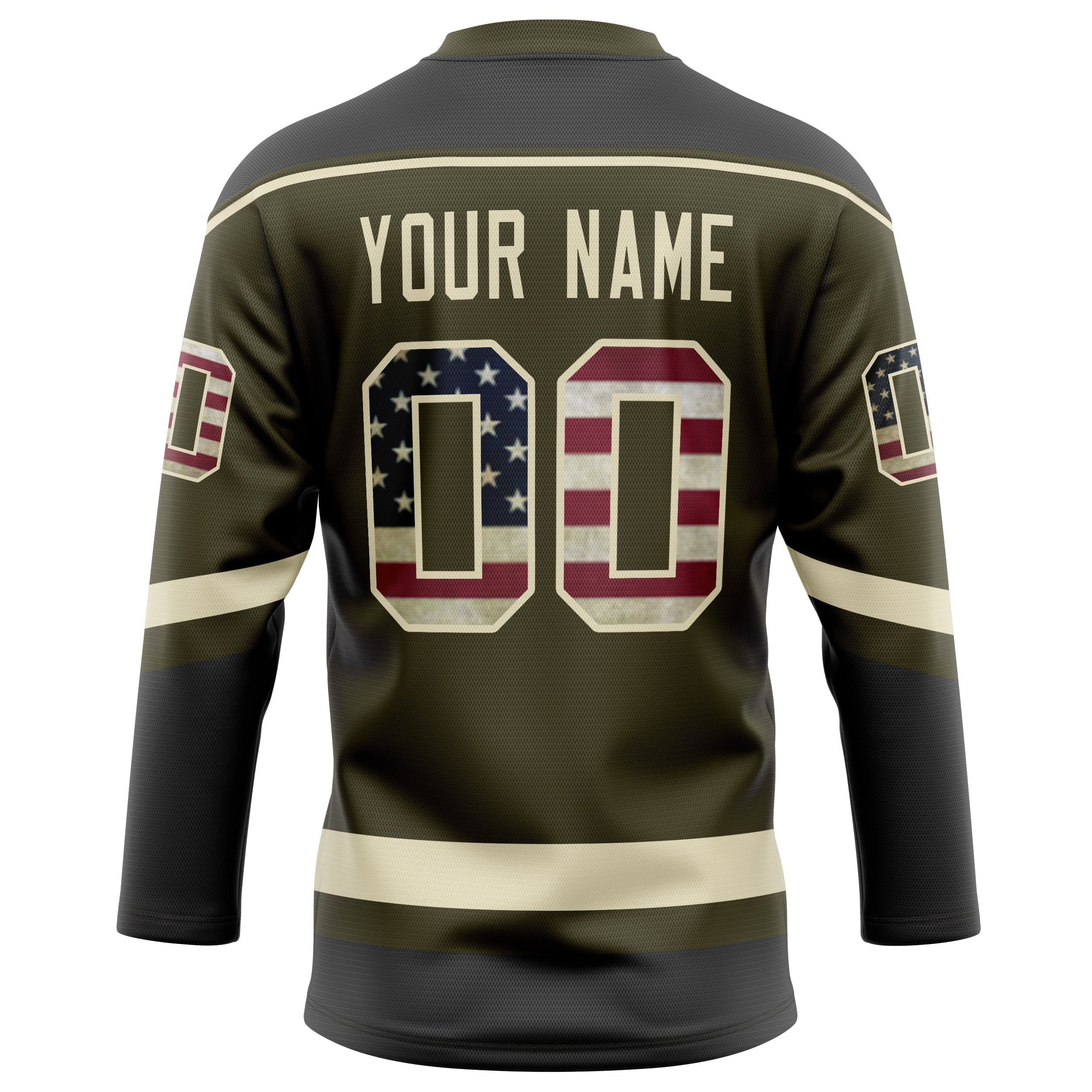 Custom Olive Cream Solid Colour Hockey Jersey