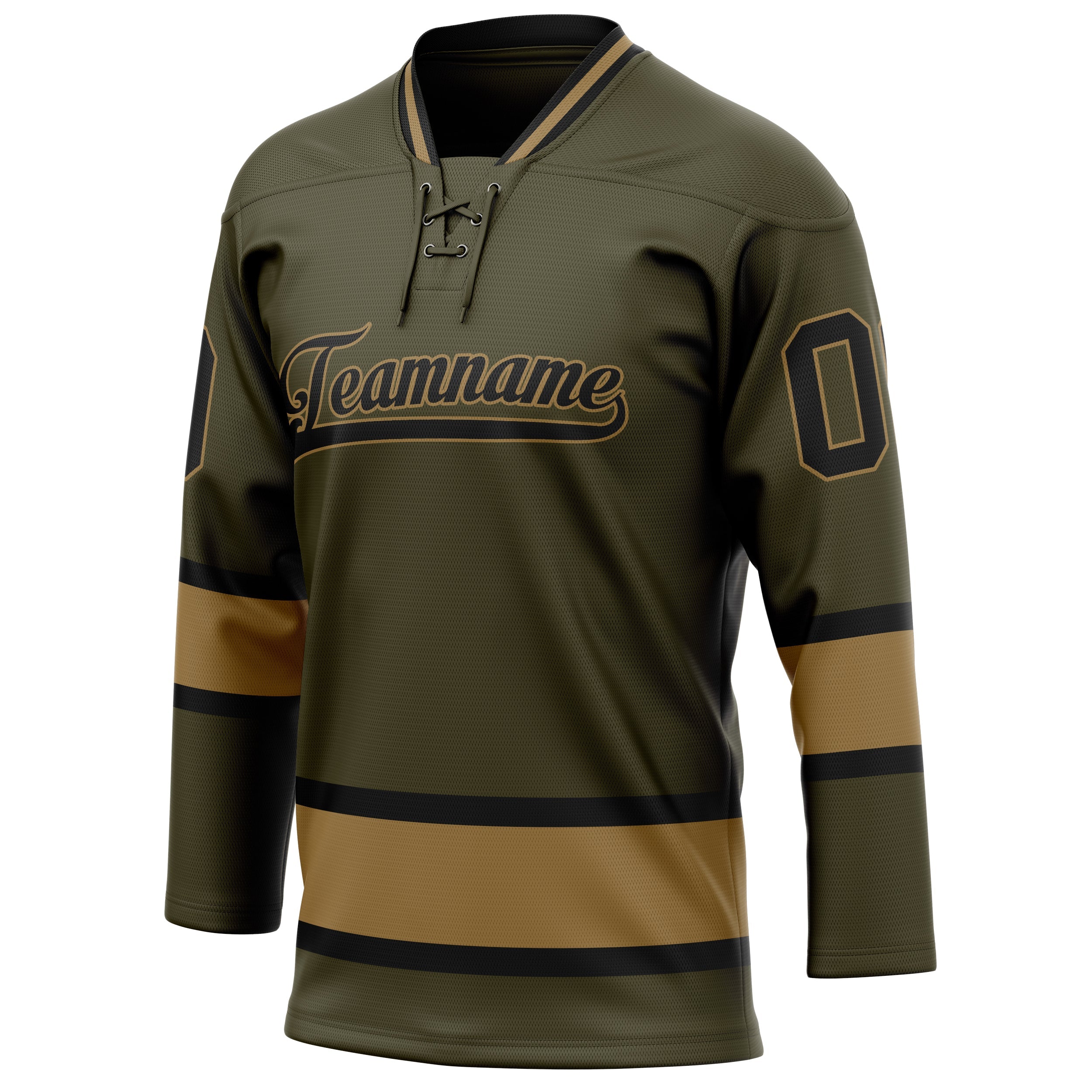 Custom Olive Black Solid Colour Hockey Jersey