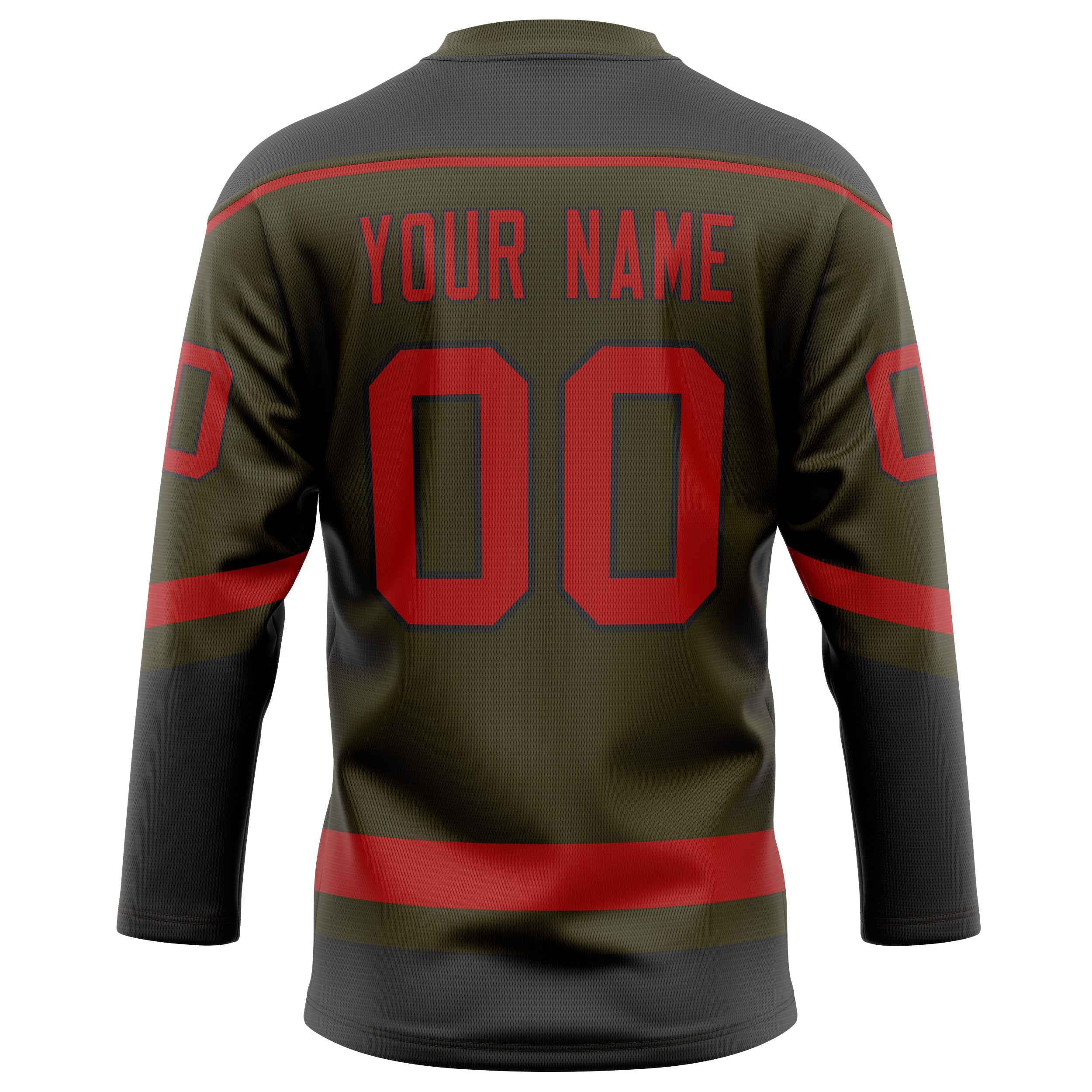 Custom Olive Red Solid Colour Hockey Jersey