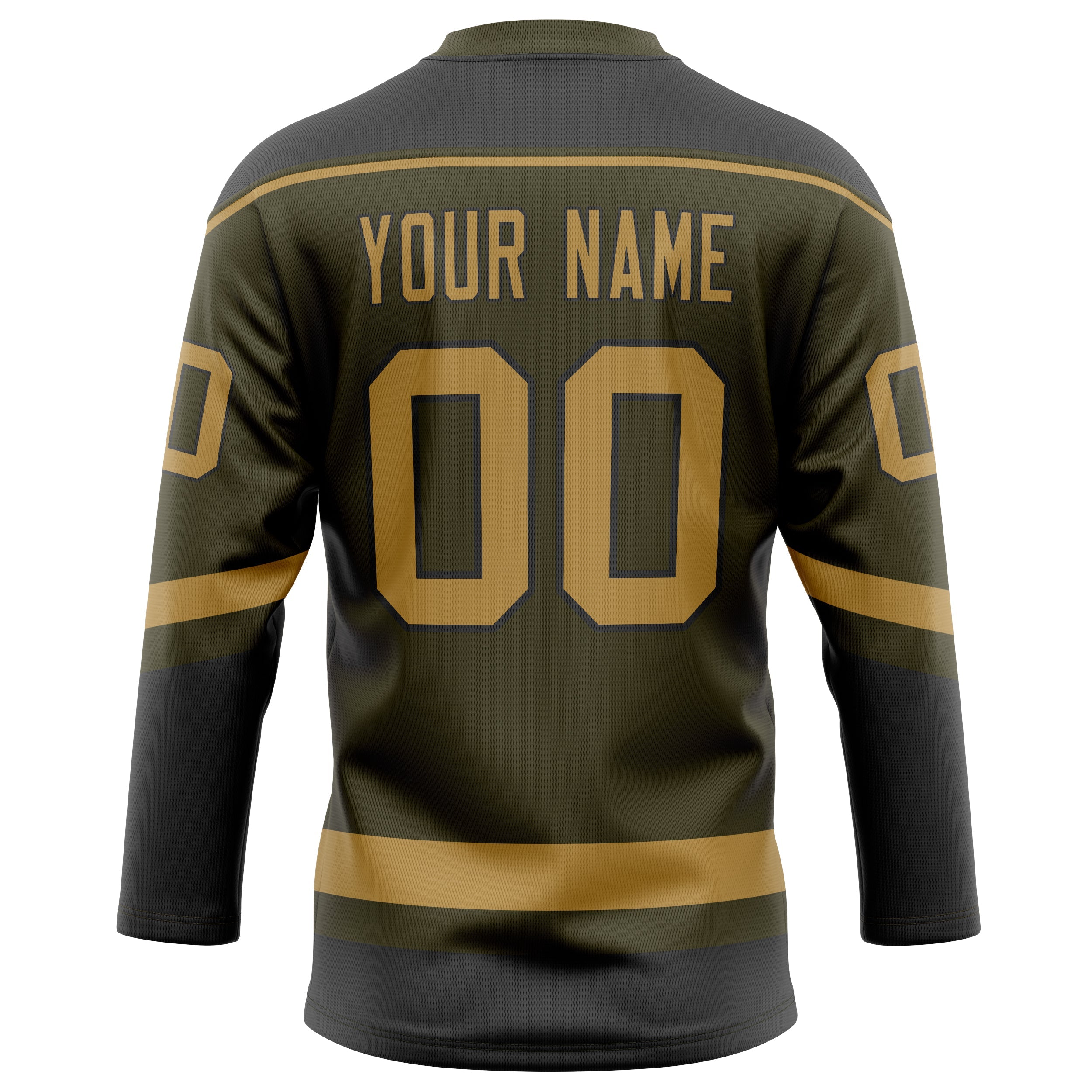 Custom Olive Old Gold Solid Colour Hockey Jersey