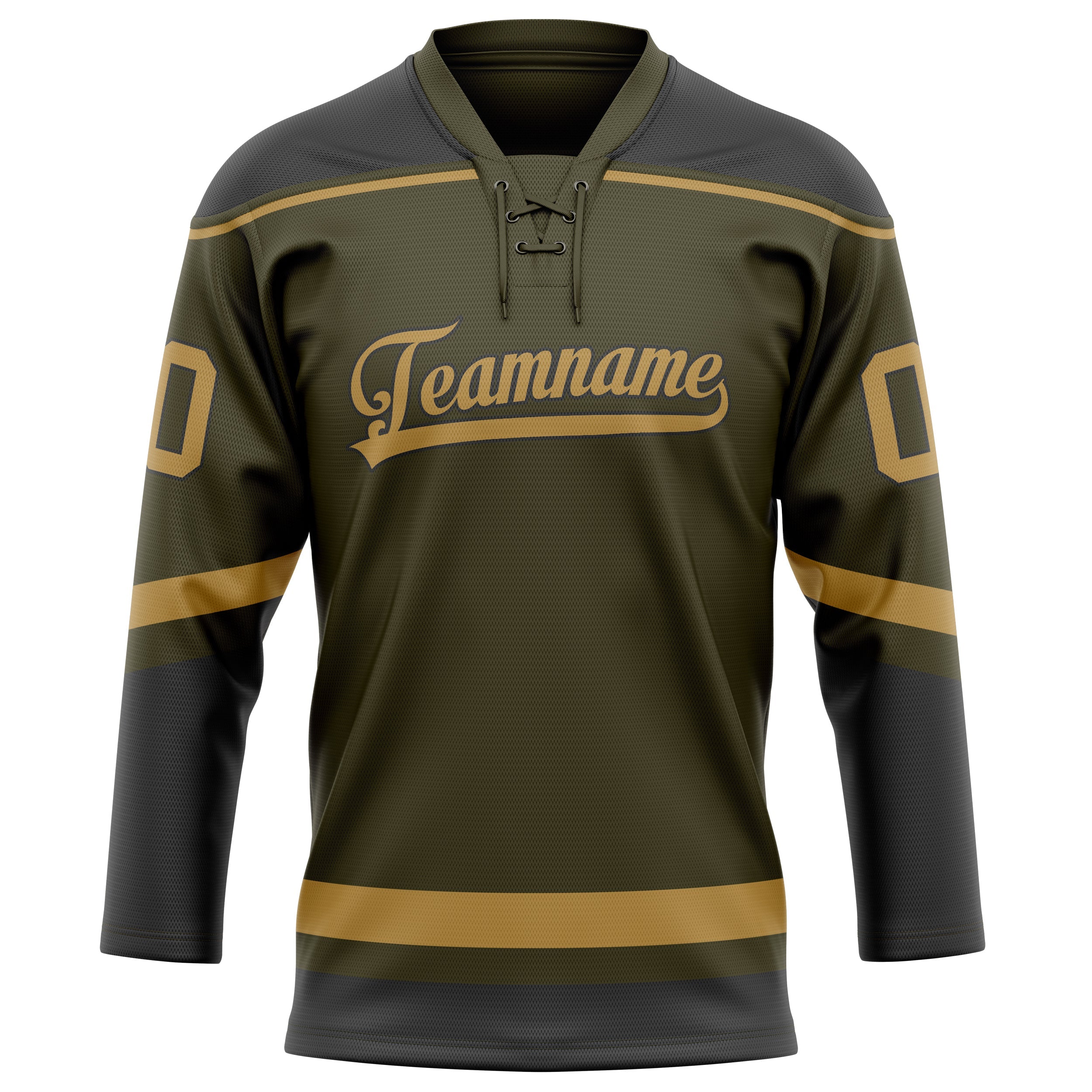 Custom Olive Old Gold Solid Colour Hockey Jersey