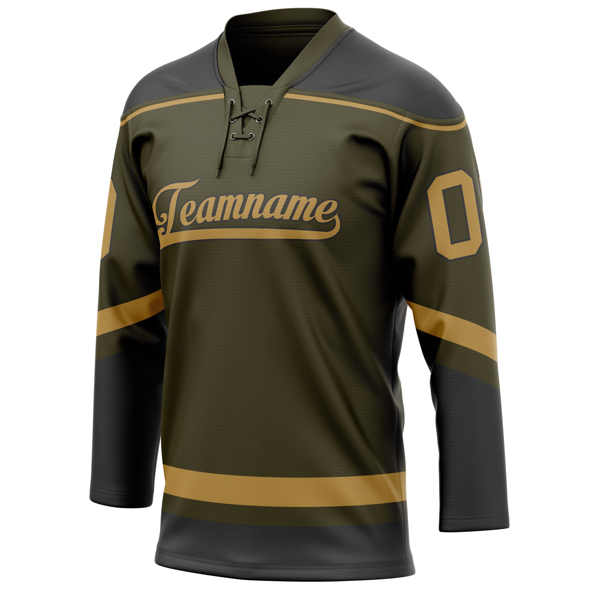 Custom Olive Old Gold Solid Colour Hockey Jersey