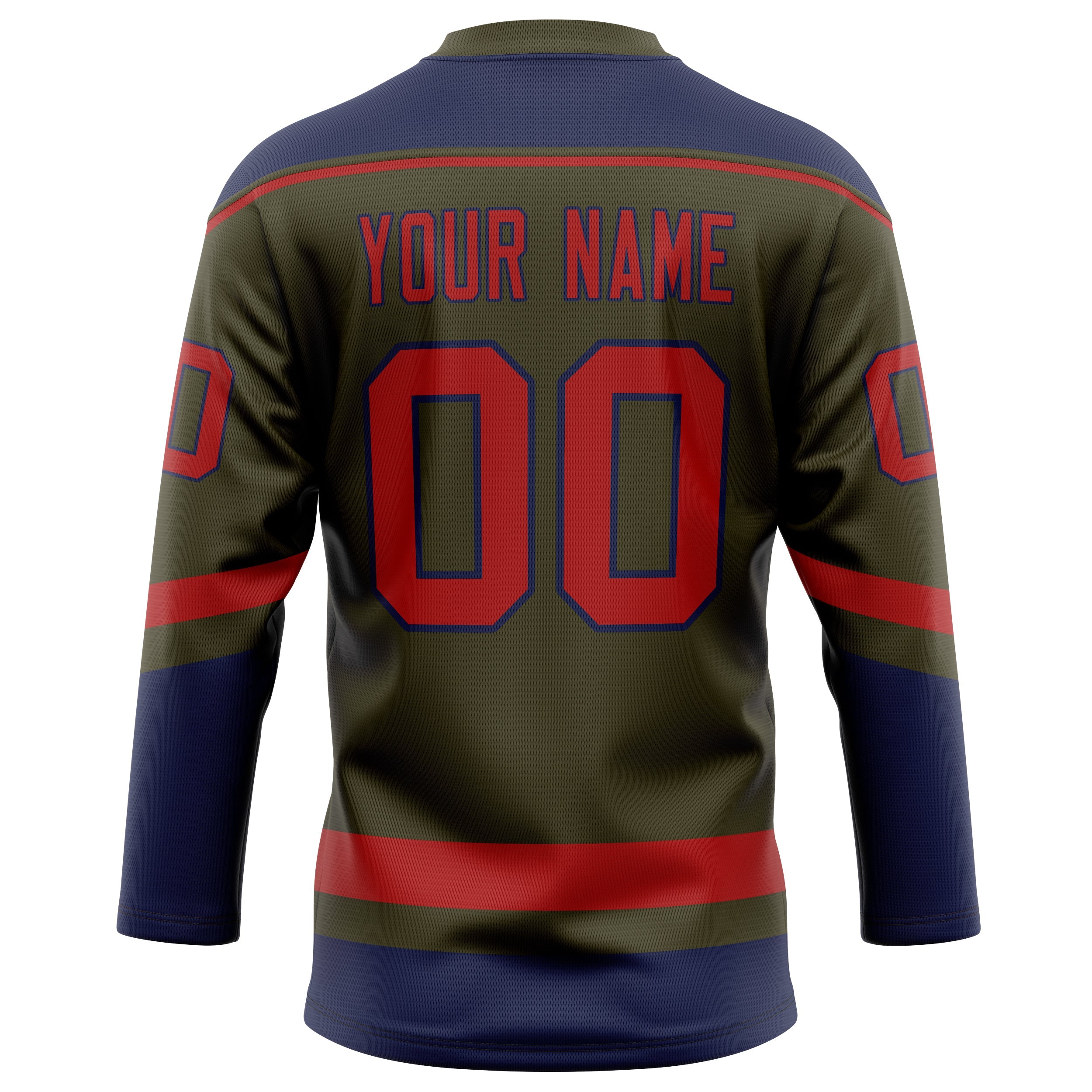 Custom Olive Red Solid Colour Hockey Jersey