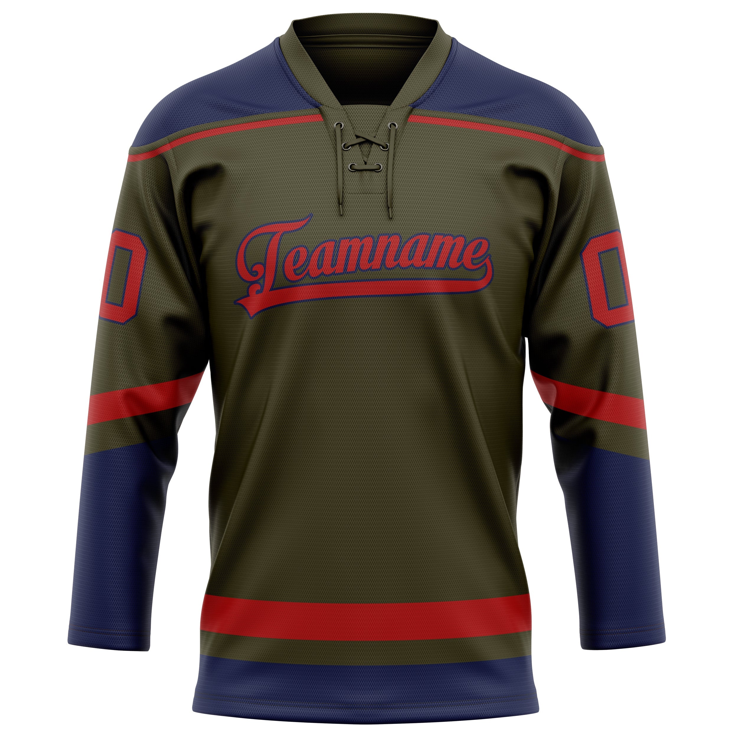 Custom Olive Red Solid Colour Hockey Jersey