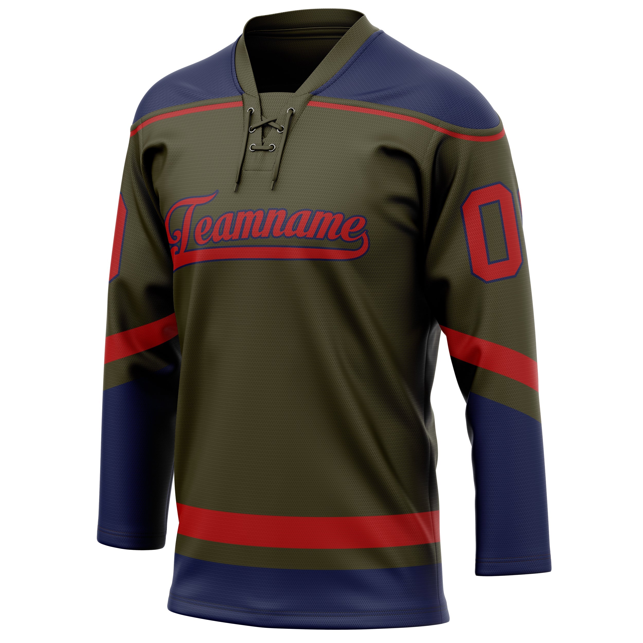 Custom Olive Red Solid Colour Hockey Jersey