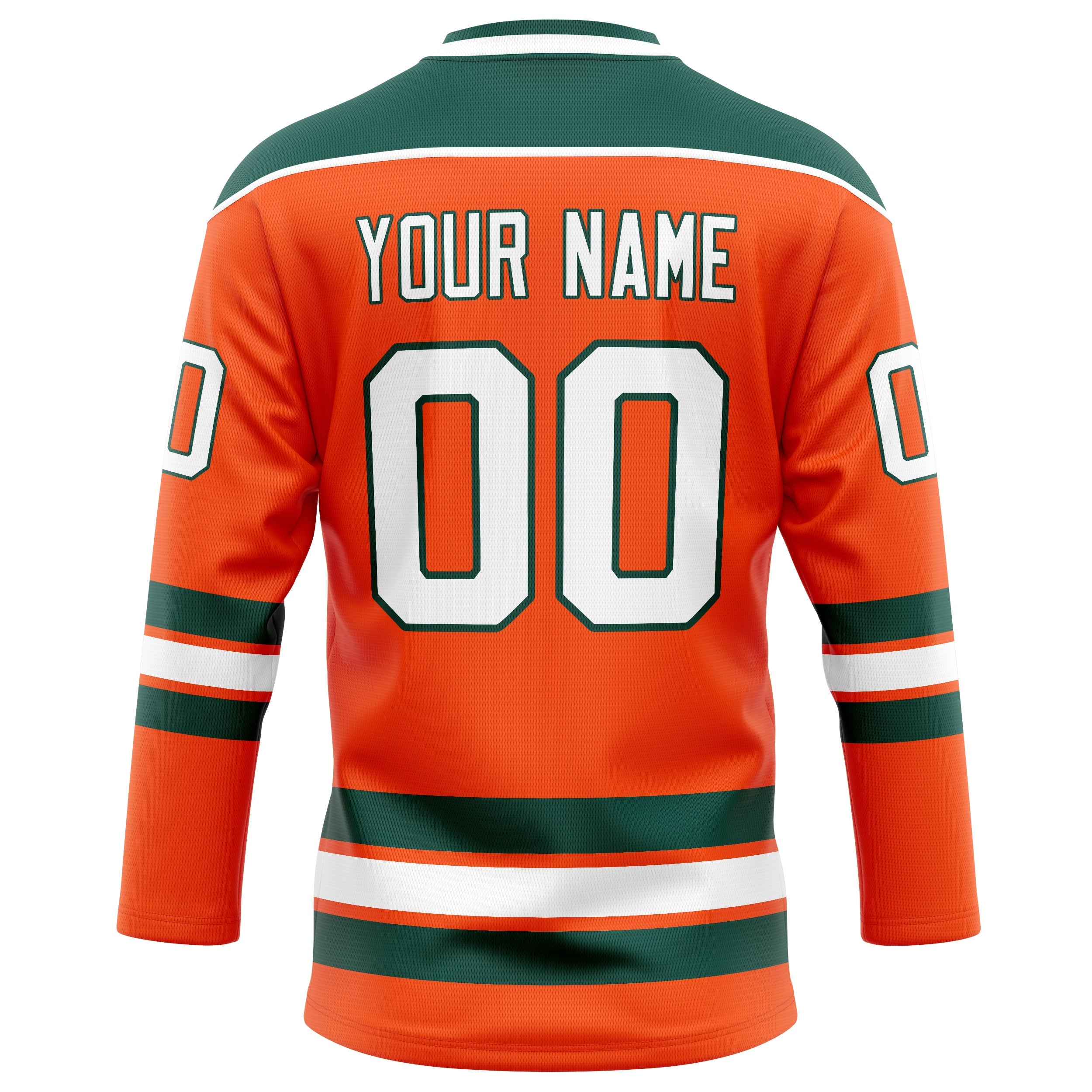 Custom Orange Kelly Green Solid Colour Hockey Jersey