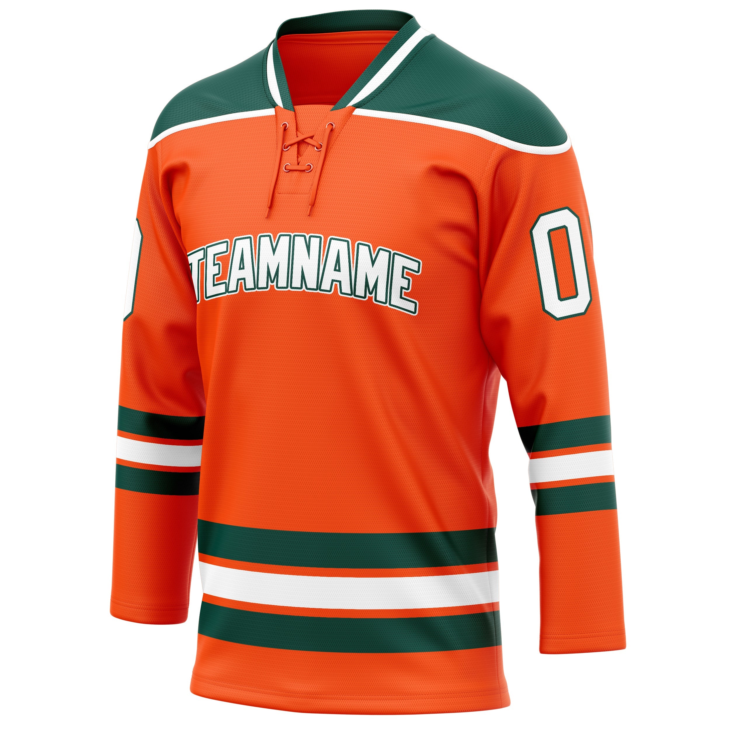 Custom Orange Kelly Green Solid Colour Hockey Jersey