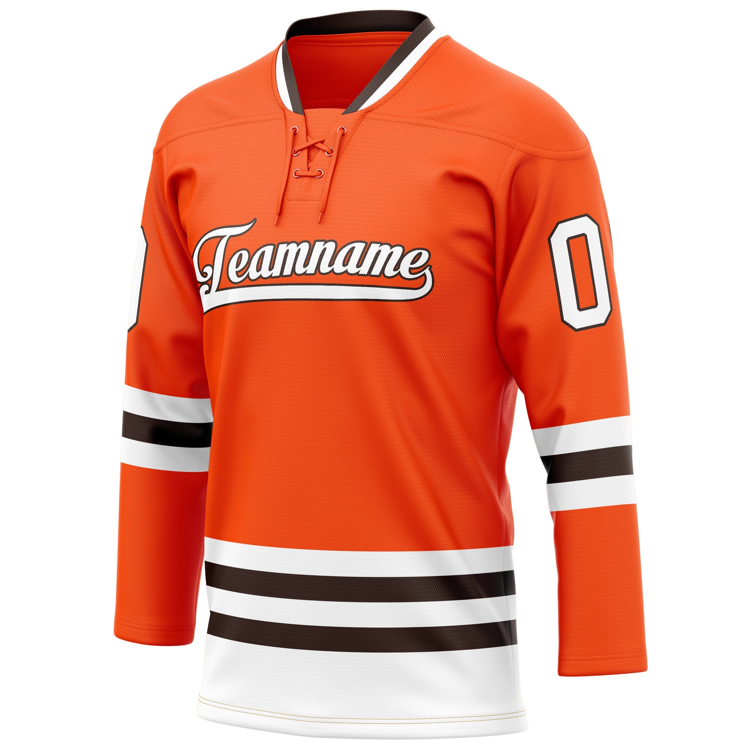 Custom Orange White Solid Colour Hockey Jersey