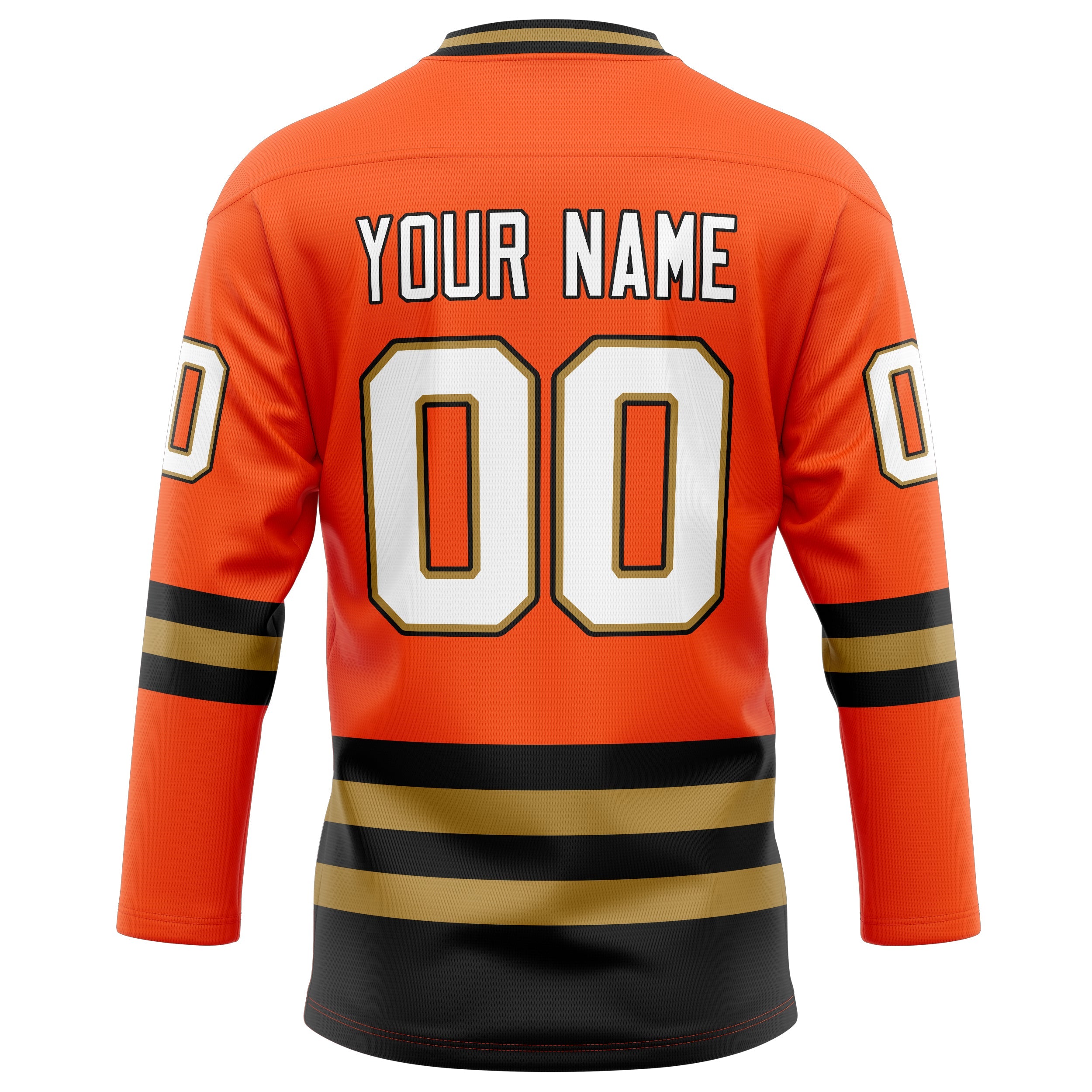 Custom Orange Old Gold Solid Colour Hockey Jersey