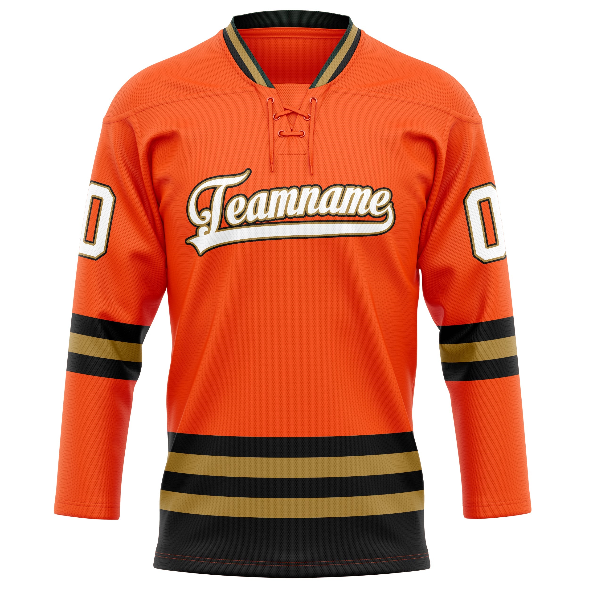 Custom Orange Old Gold Solid Colour Hockey Jersey