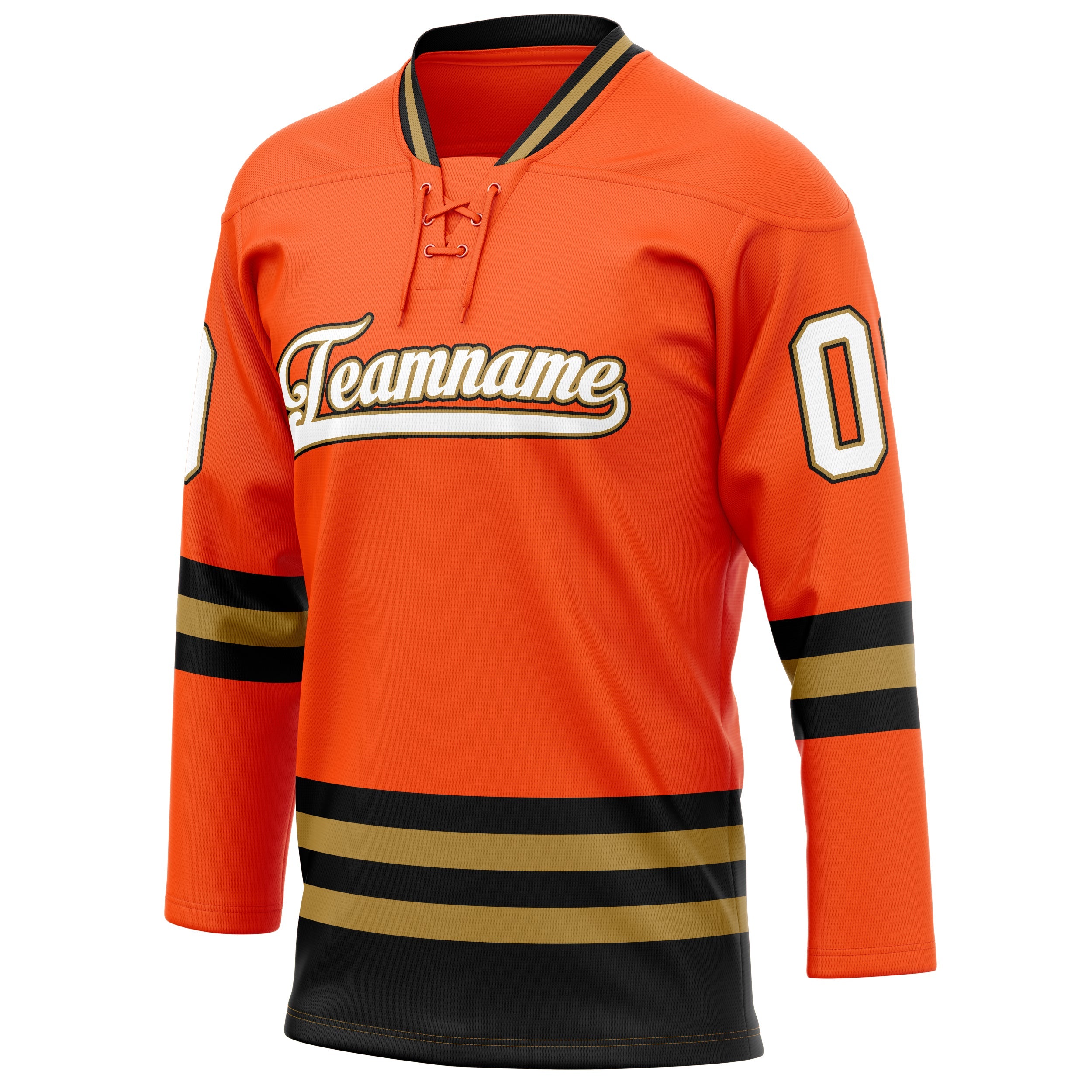 Custom Orange Old Gold Solid Colour Hockey Jersey