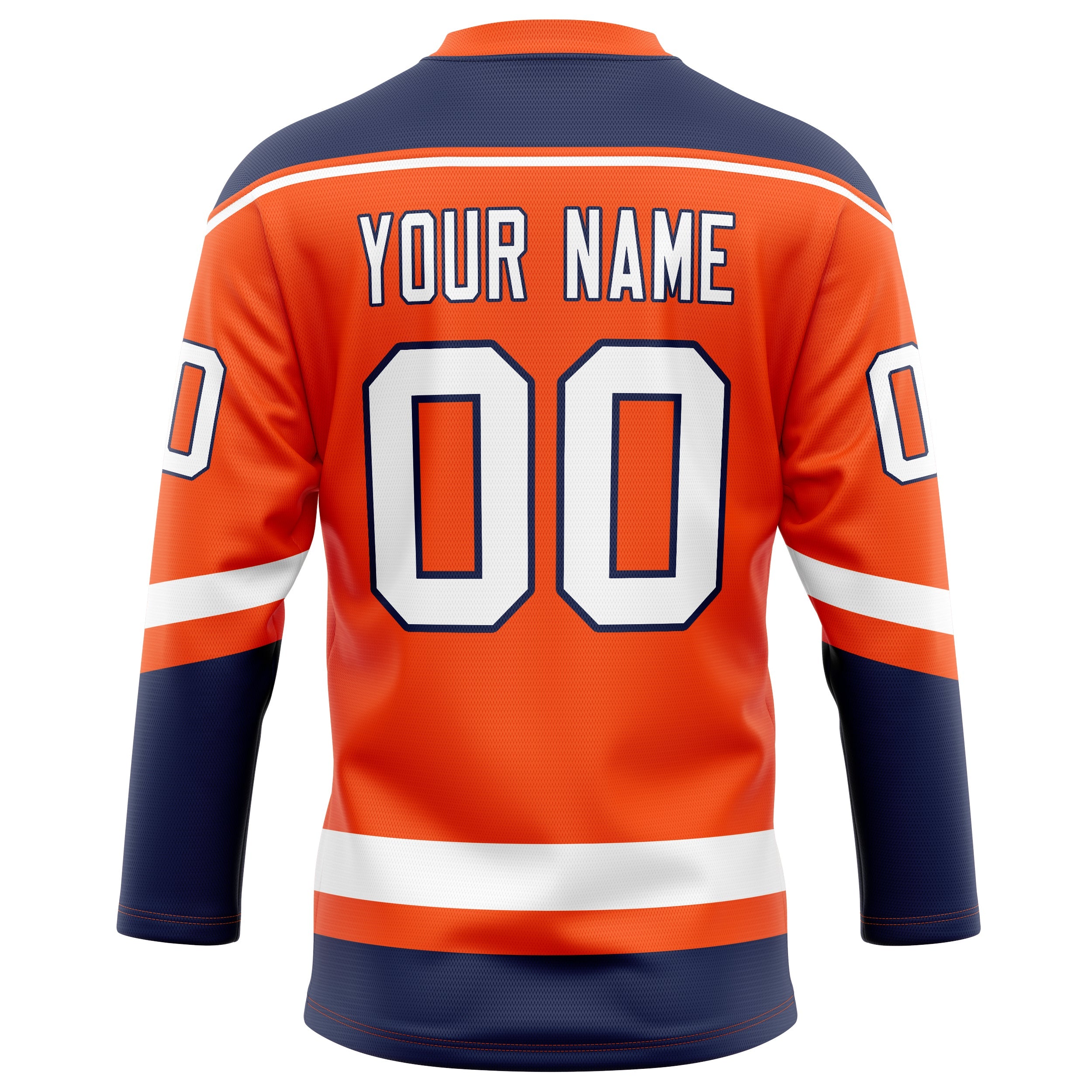 Custom Orange Navy Solid Colour Hockey Jersey
