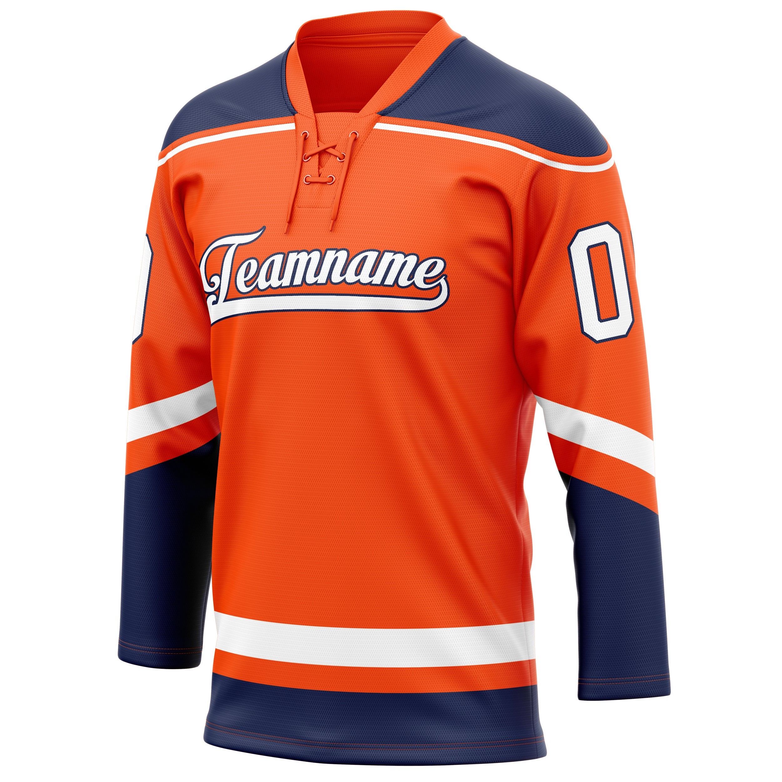 Custom Orange Navy Solid Colour Hockey Jersey