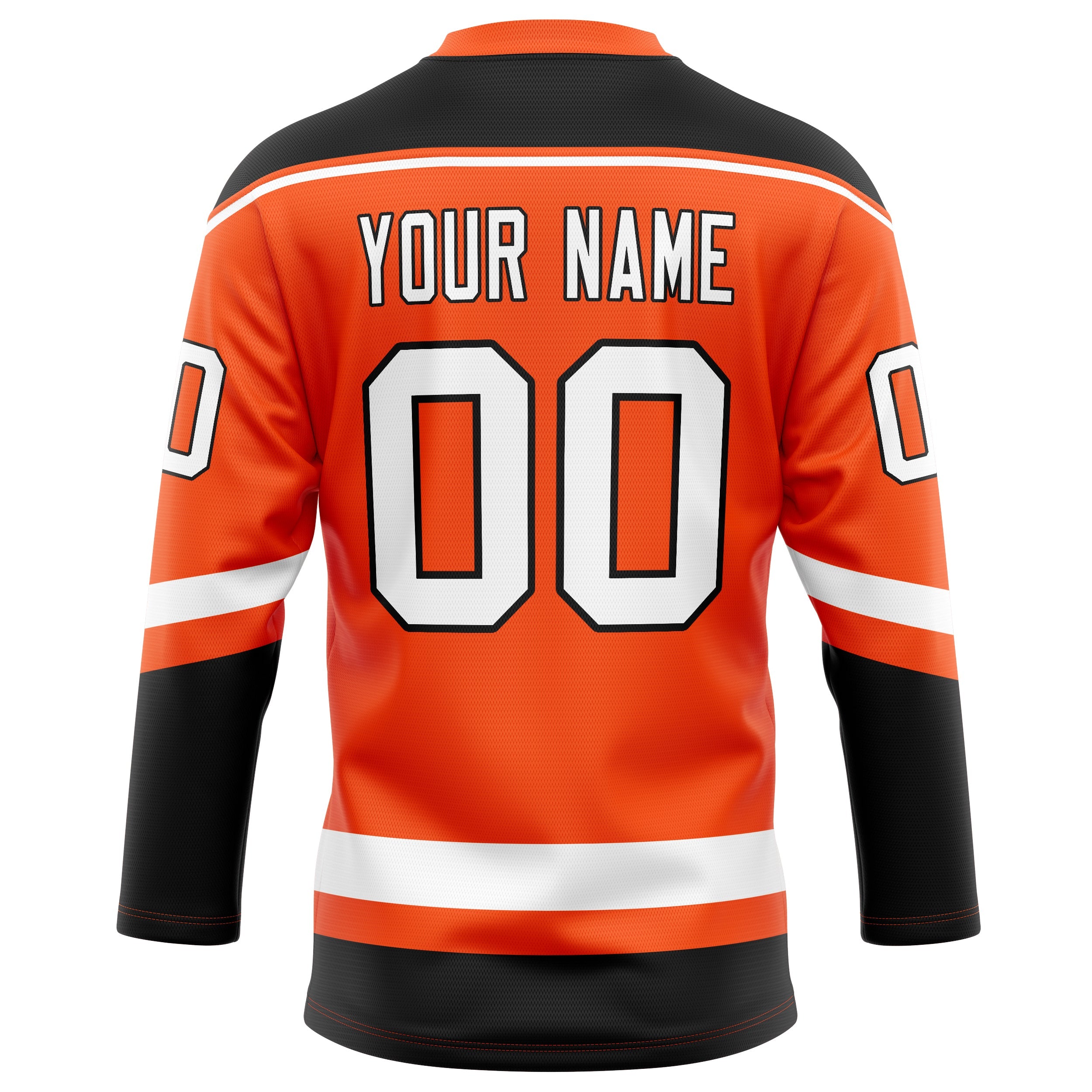 Custom Orange Black Solid Colour Hockey Jersey