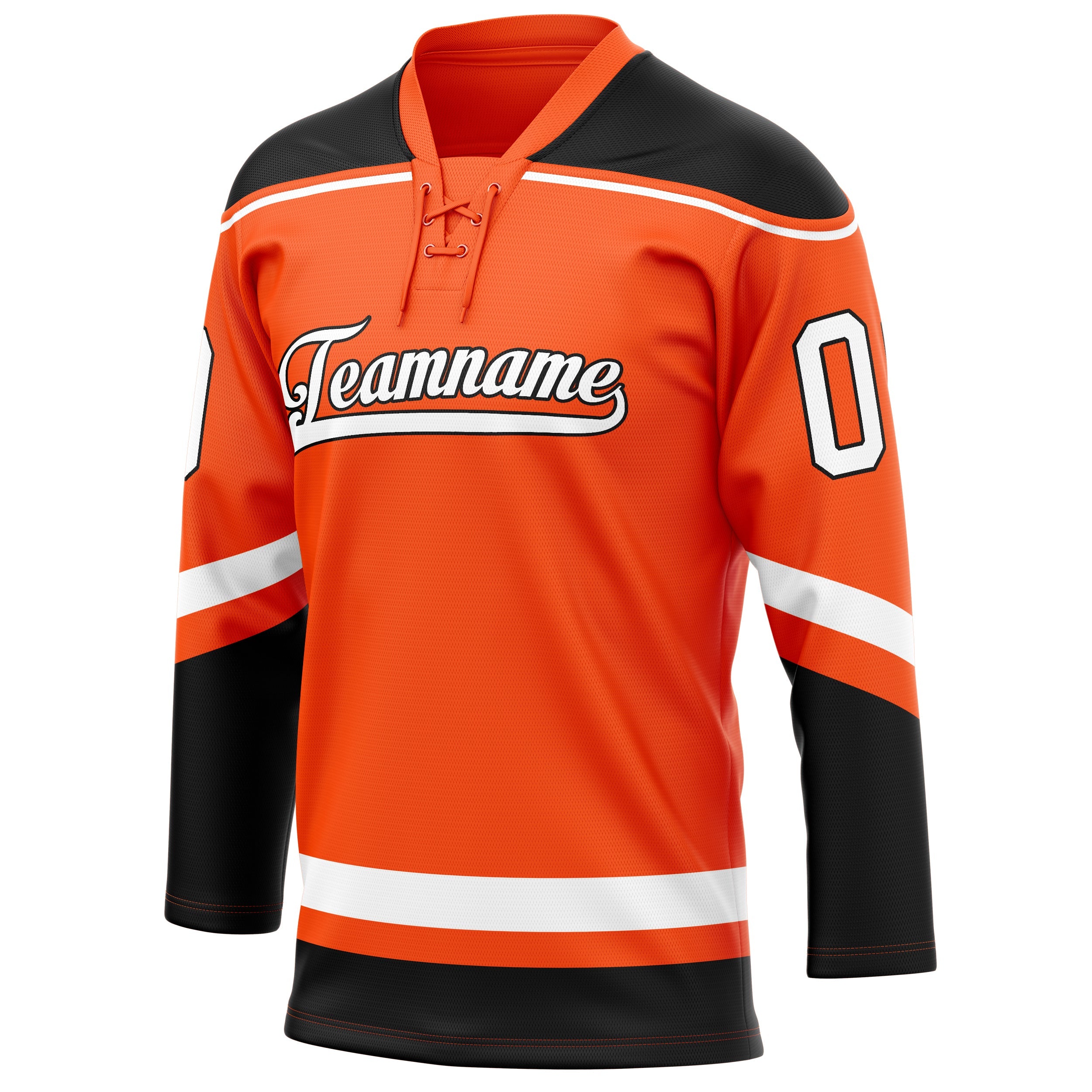Custom Orange Black Solid Colour Hockey Jersey