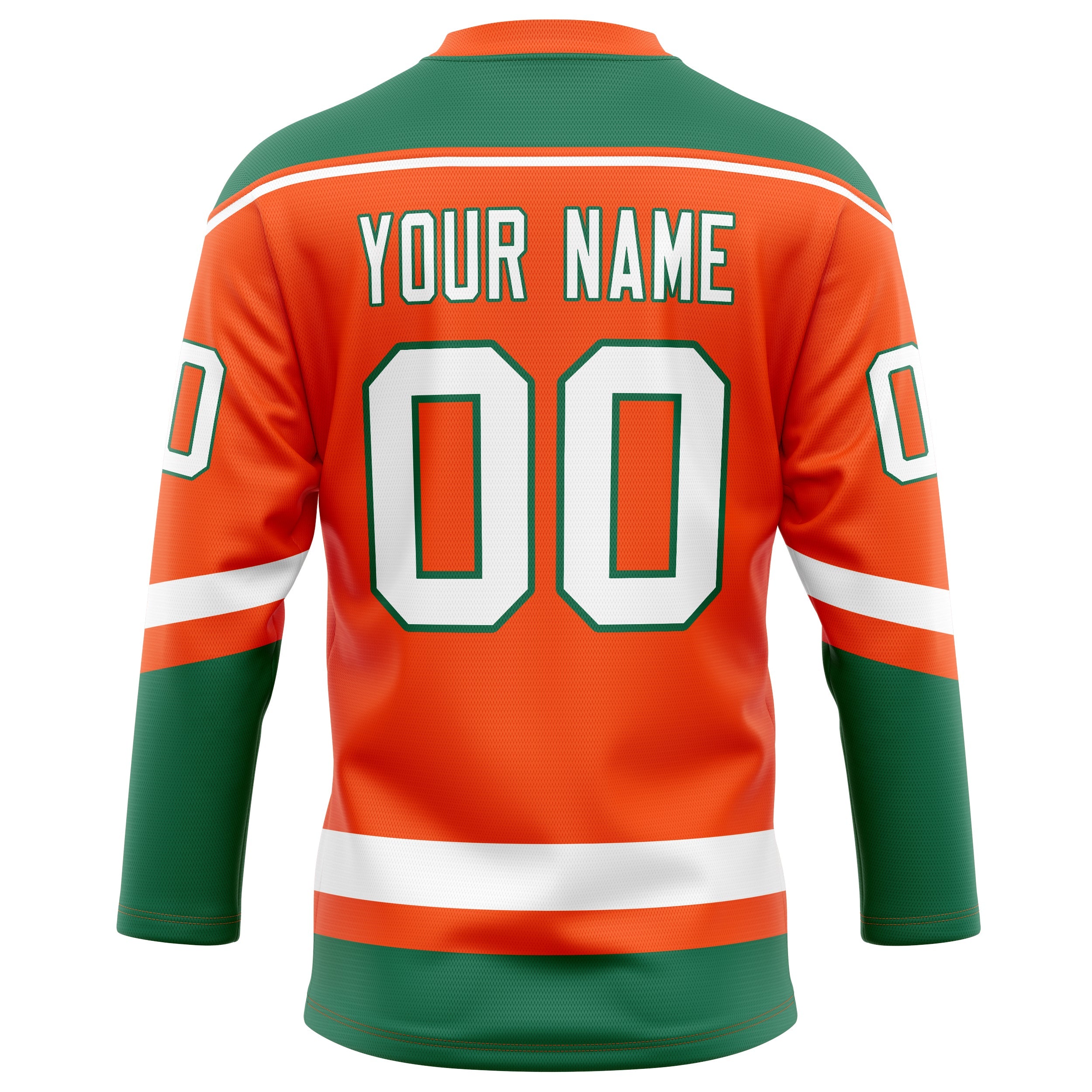 Custom Orange Kelly Green Solid Colour Hockey Jersey