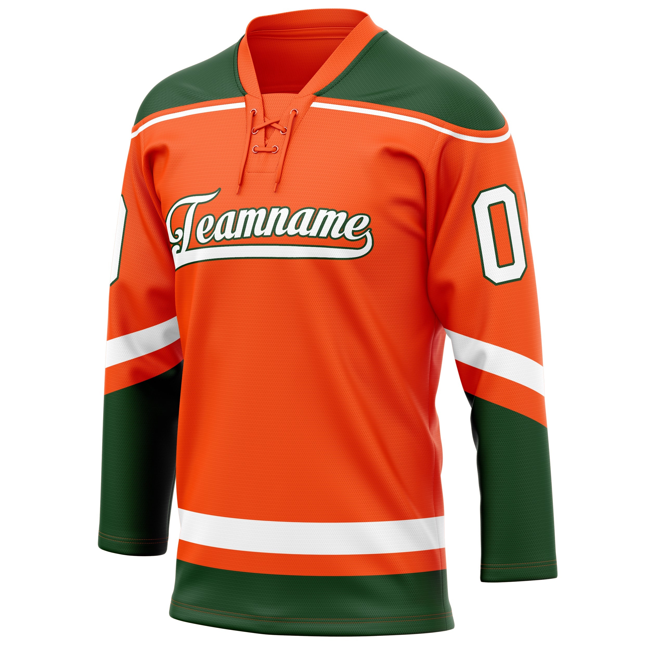 Custom Orange Kelly Green Solid Colour Hockey Jersey