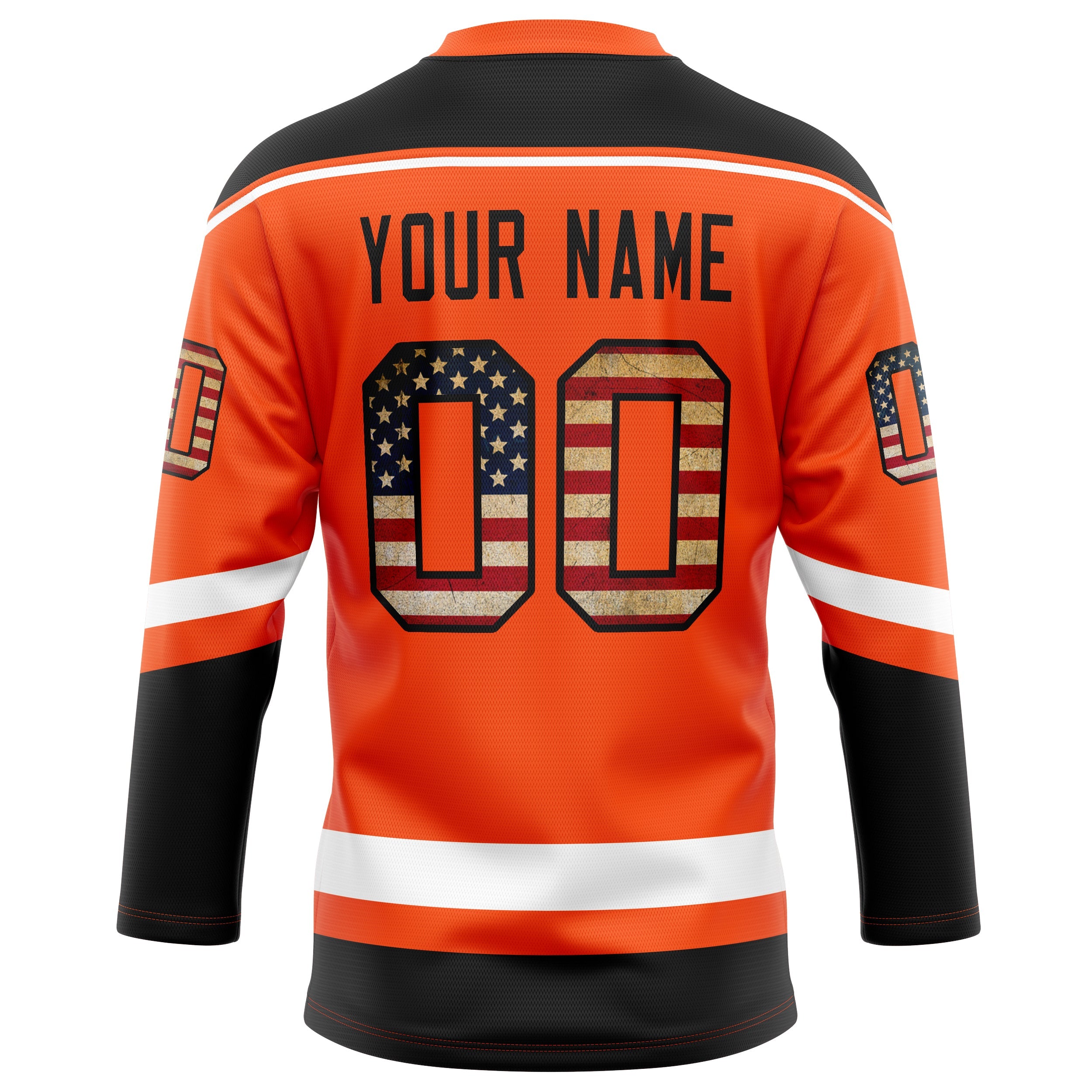 Custom Orange Black Solid Colour Hockey Jersey