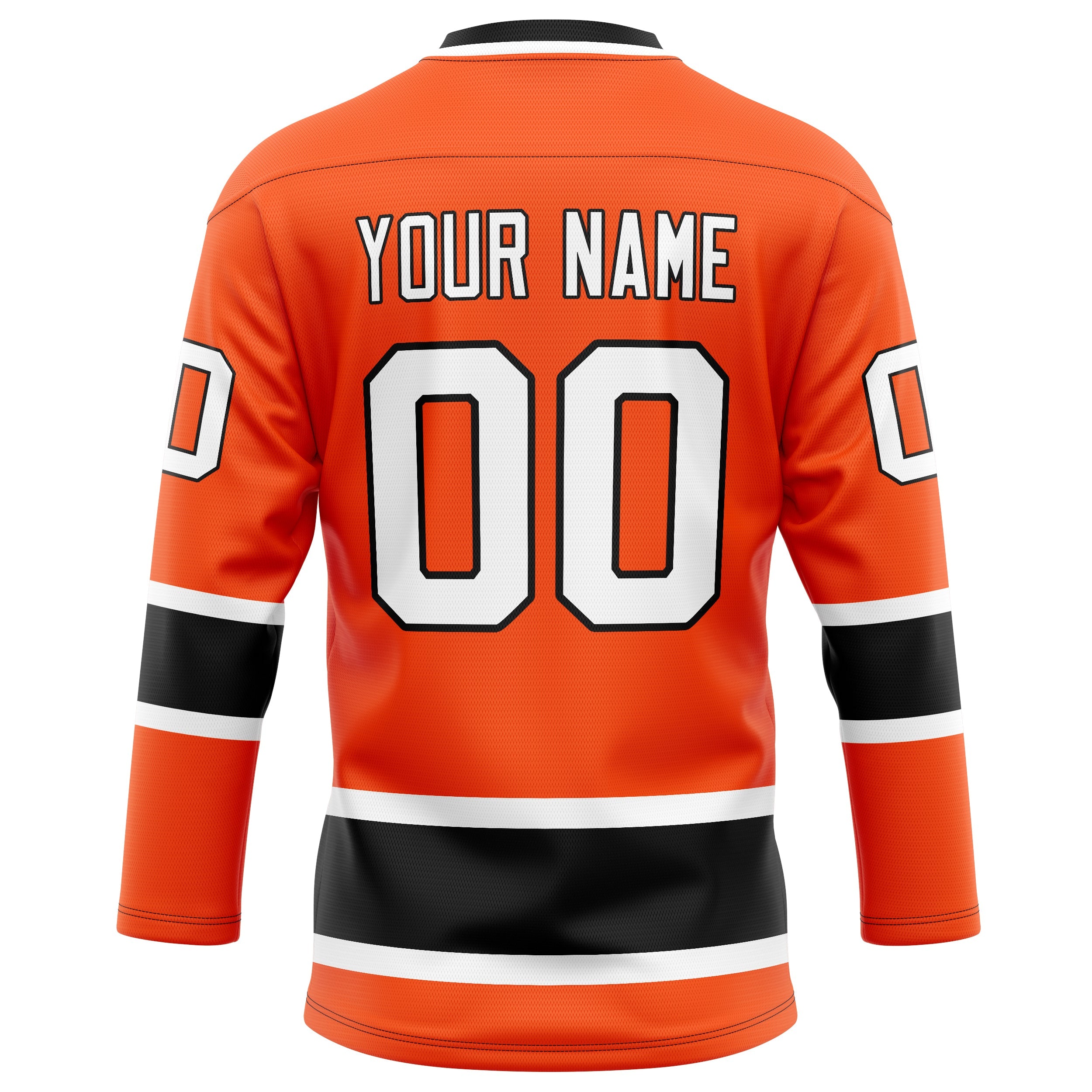 Custom Orange Black Solid Colour Hockey Jersey
