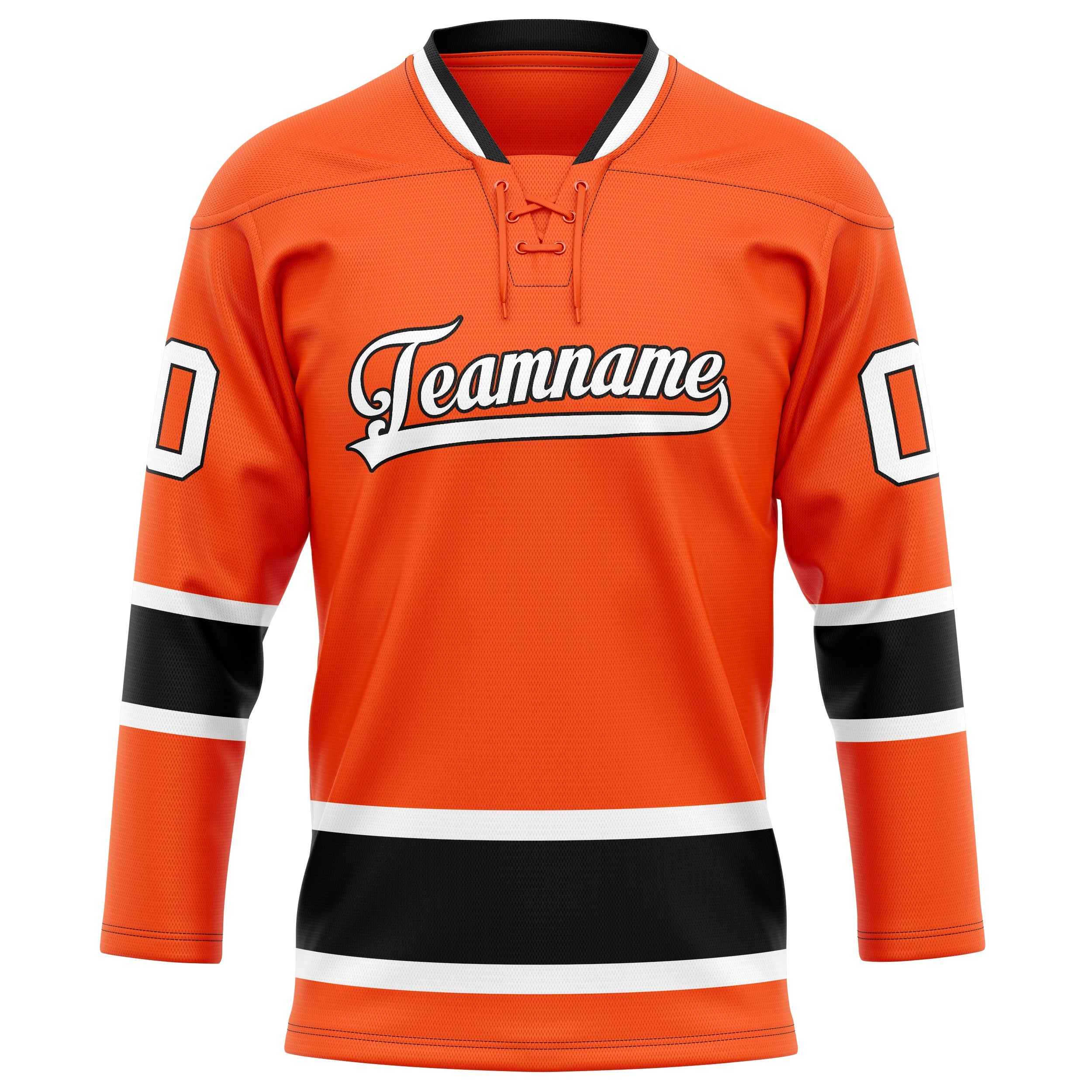 Custom Orange Black Solid Colour Hockey Jersey