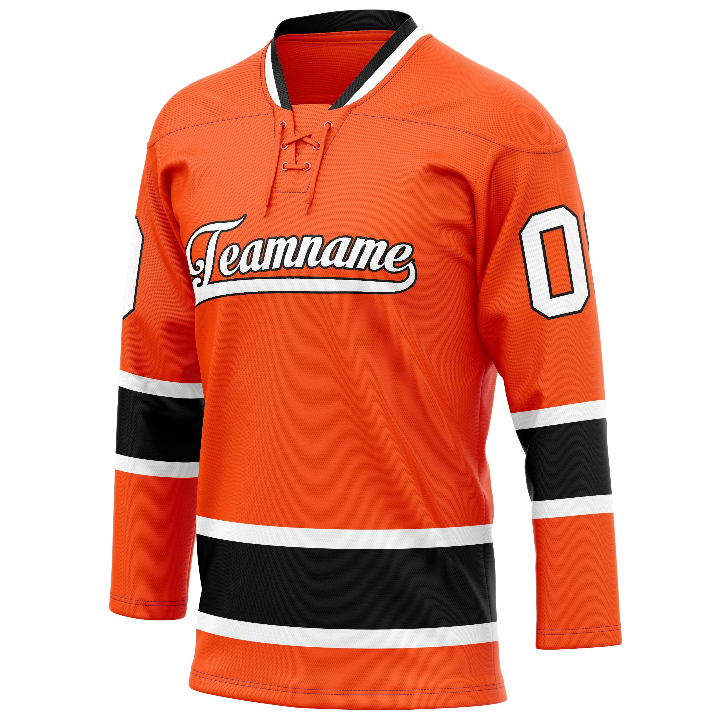 Custom Orange Black Solid Colour Hockey Jersey