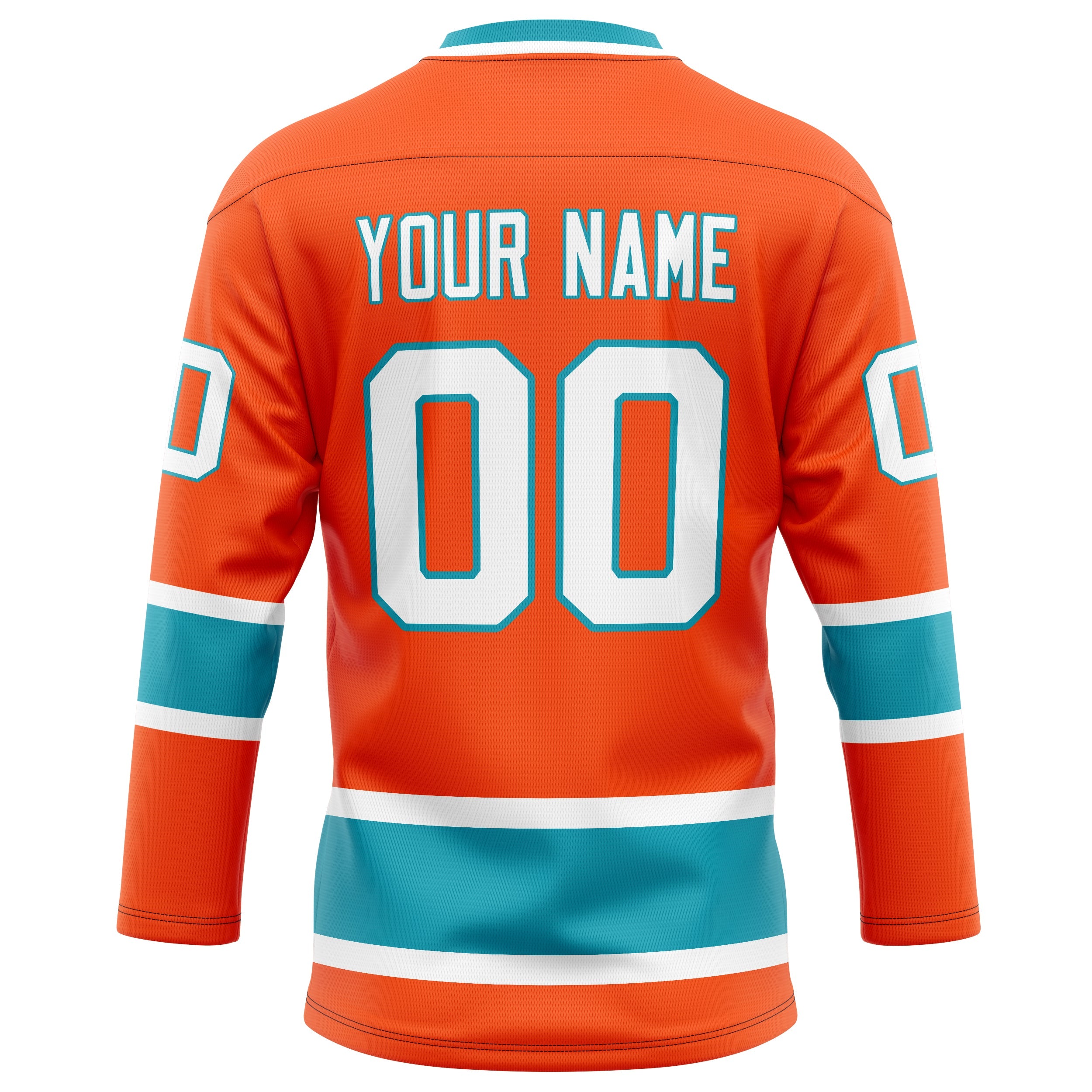 Custom Orange Teal Solid Colour Hockey Jersey