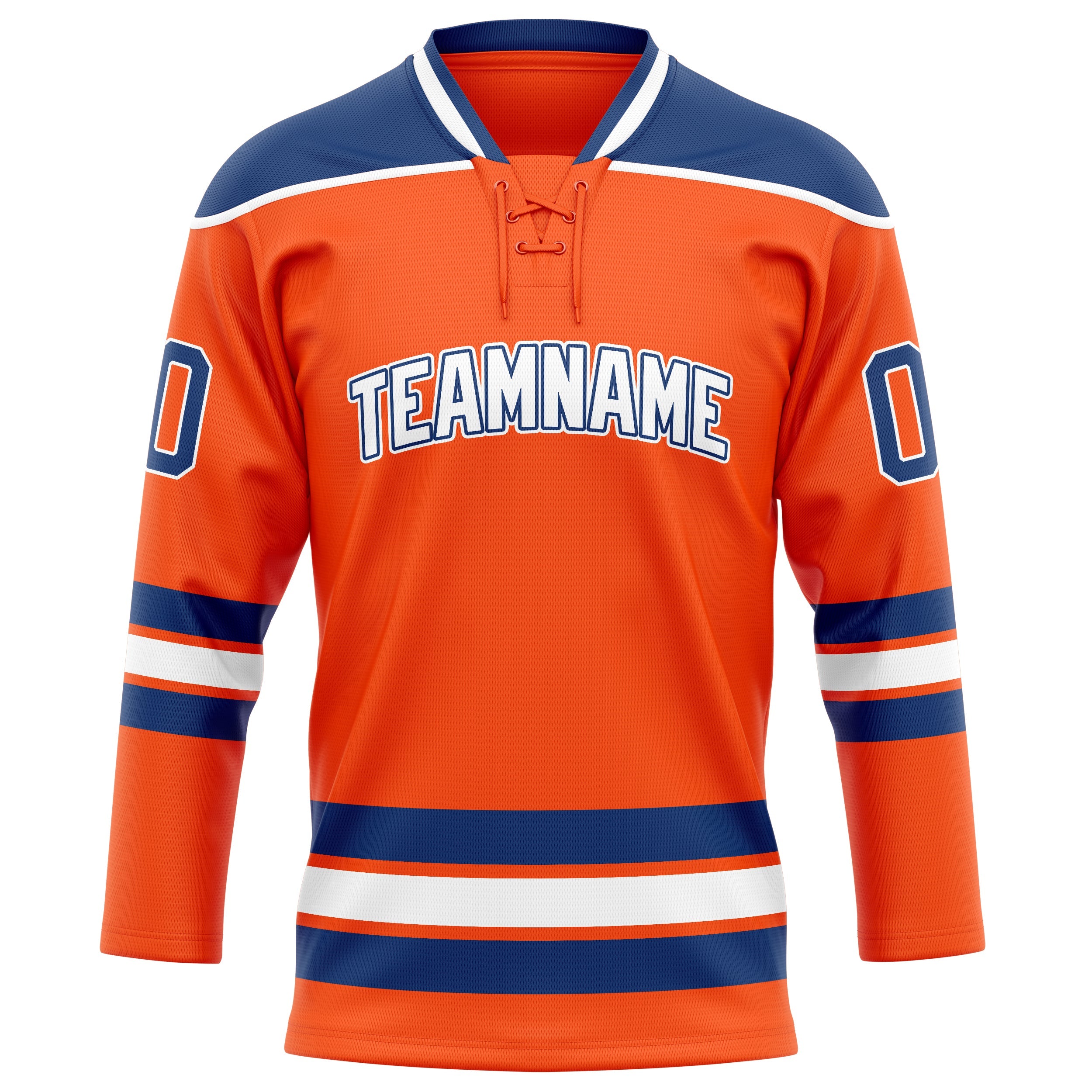 Custom Orange Navy Solid Colour Hockey Jersey