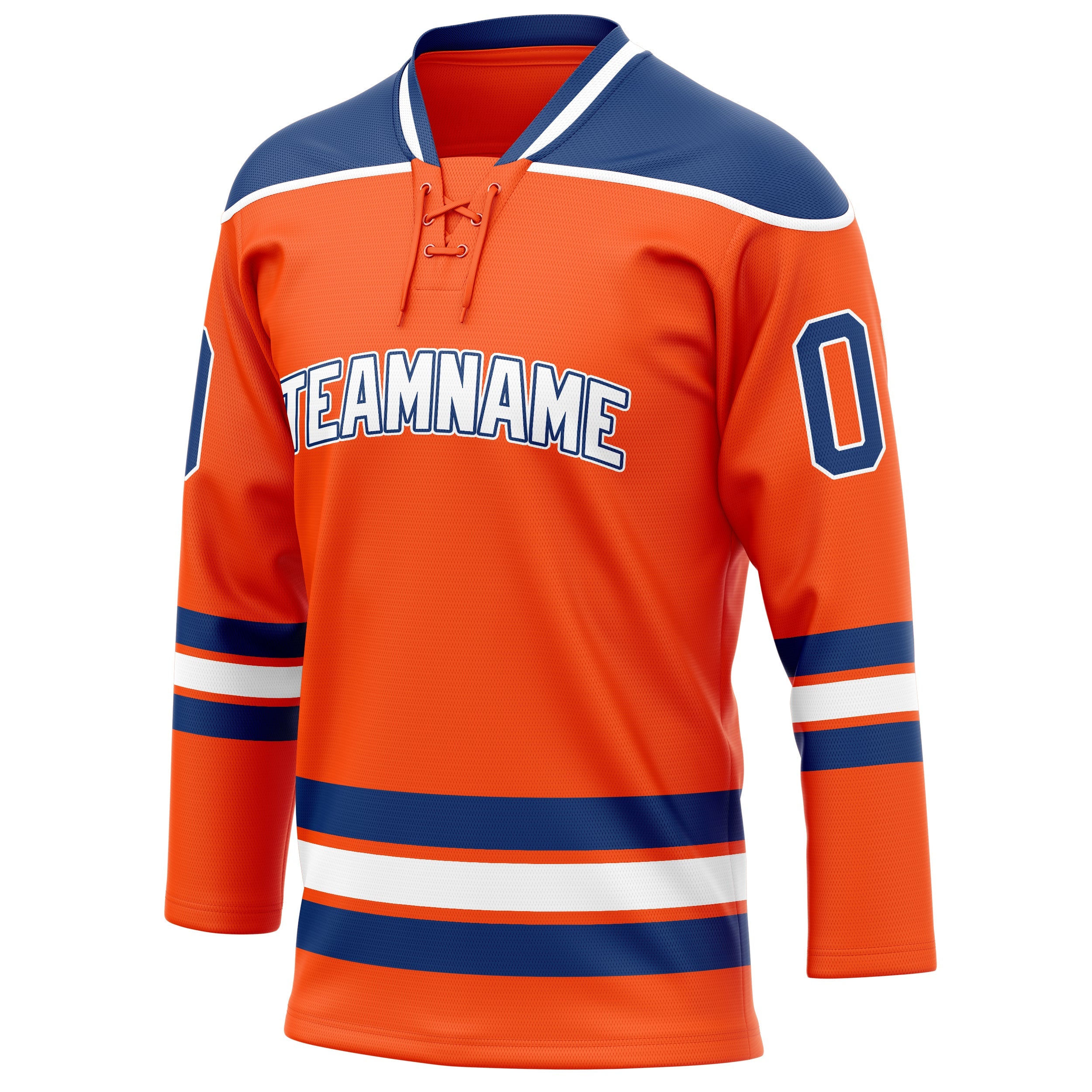 Custom Orange Navy Solid Colour Hockey Jersey