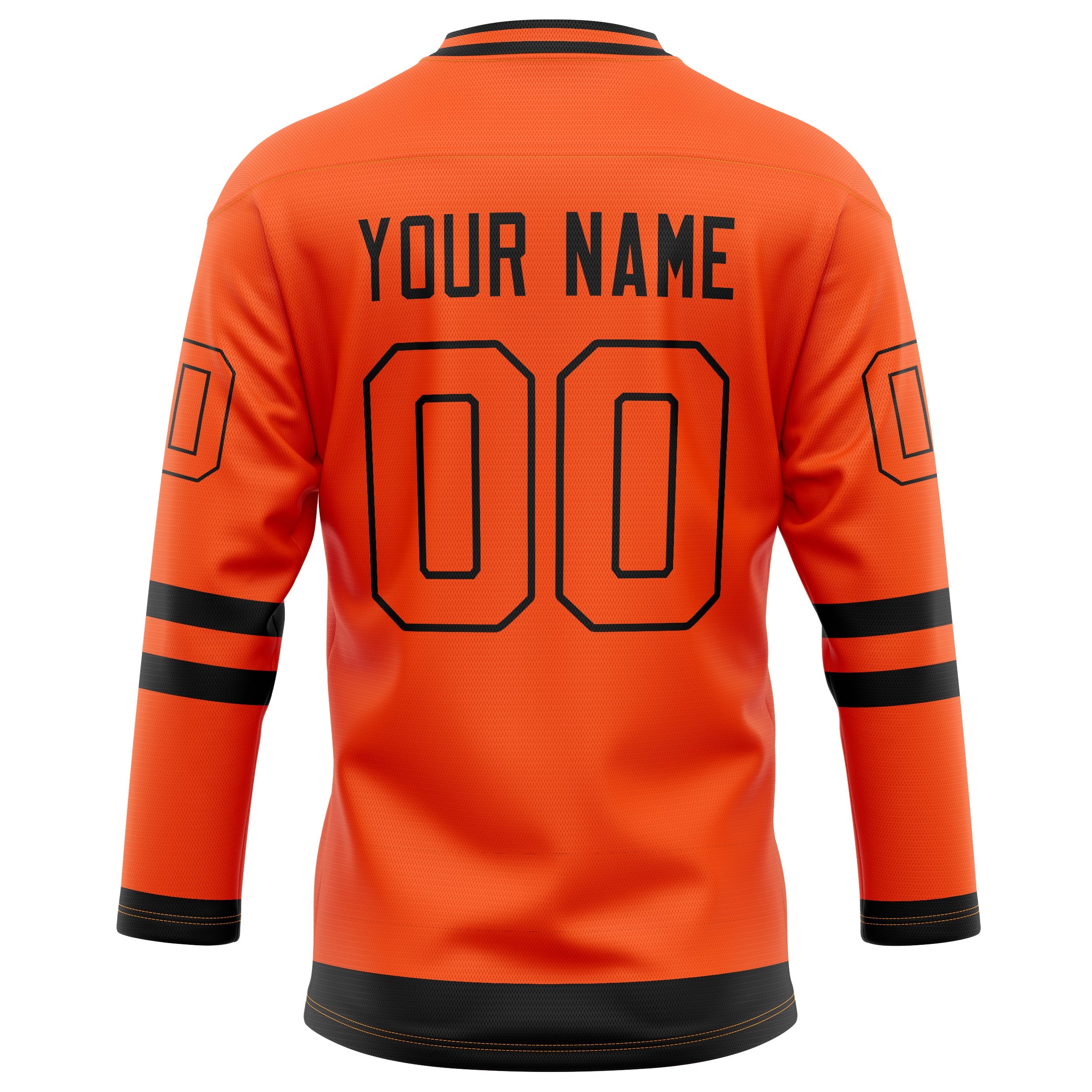 Custom Orange Black Solid Colour Hockey Jersey