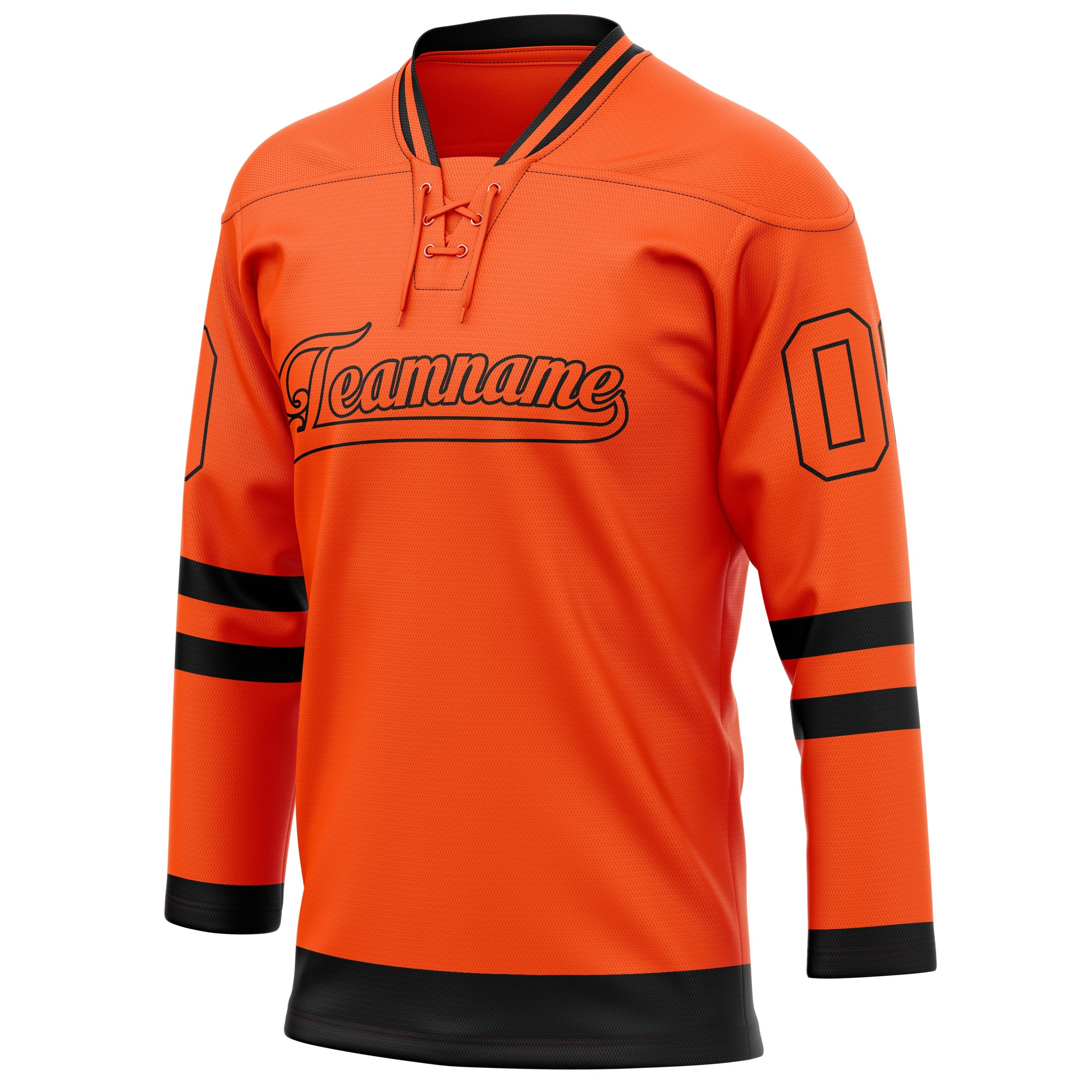 Custom Orange Black Solid Colour Hockey Jersey
