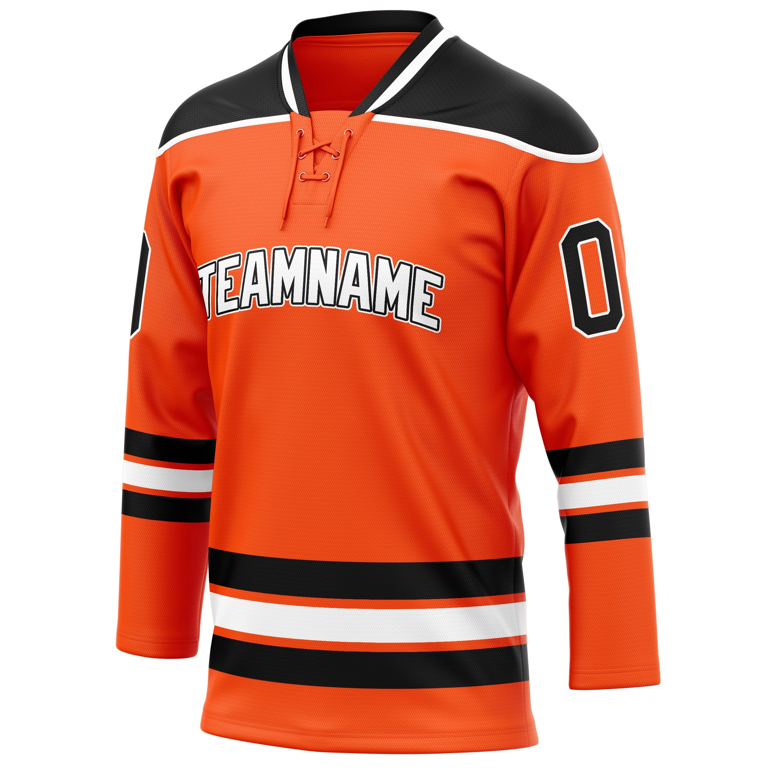 Custom Orange Black Solid Colour Hockey Jersey