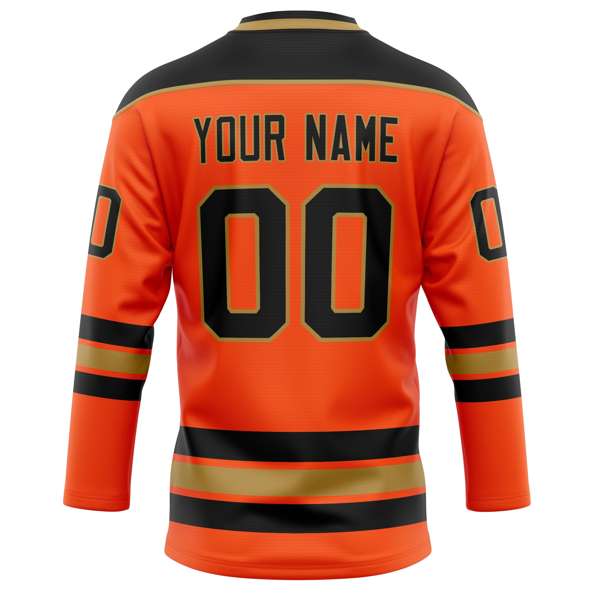 Custom Orange Black Solid Colour Hockey Jersey