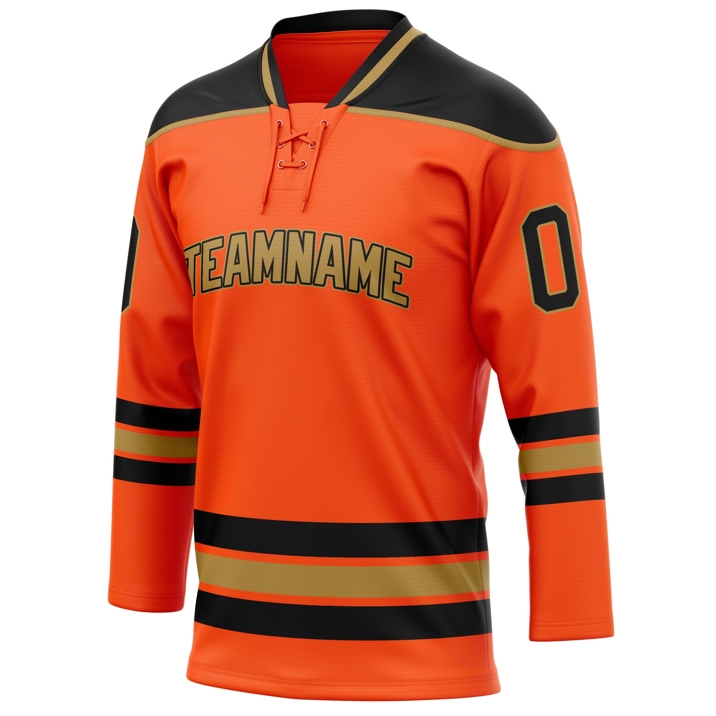 Custom Orange Black Solid Colour Hockey Jersey