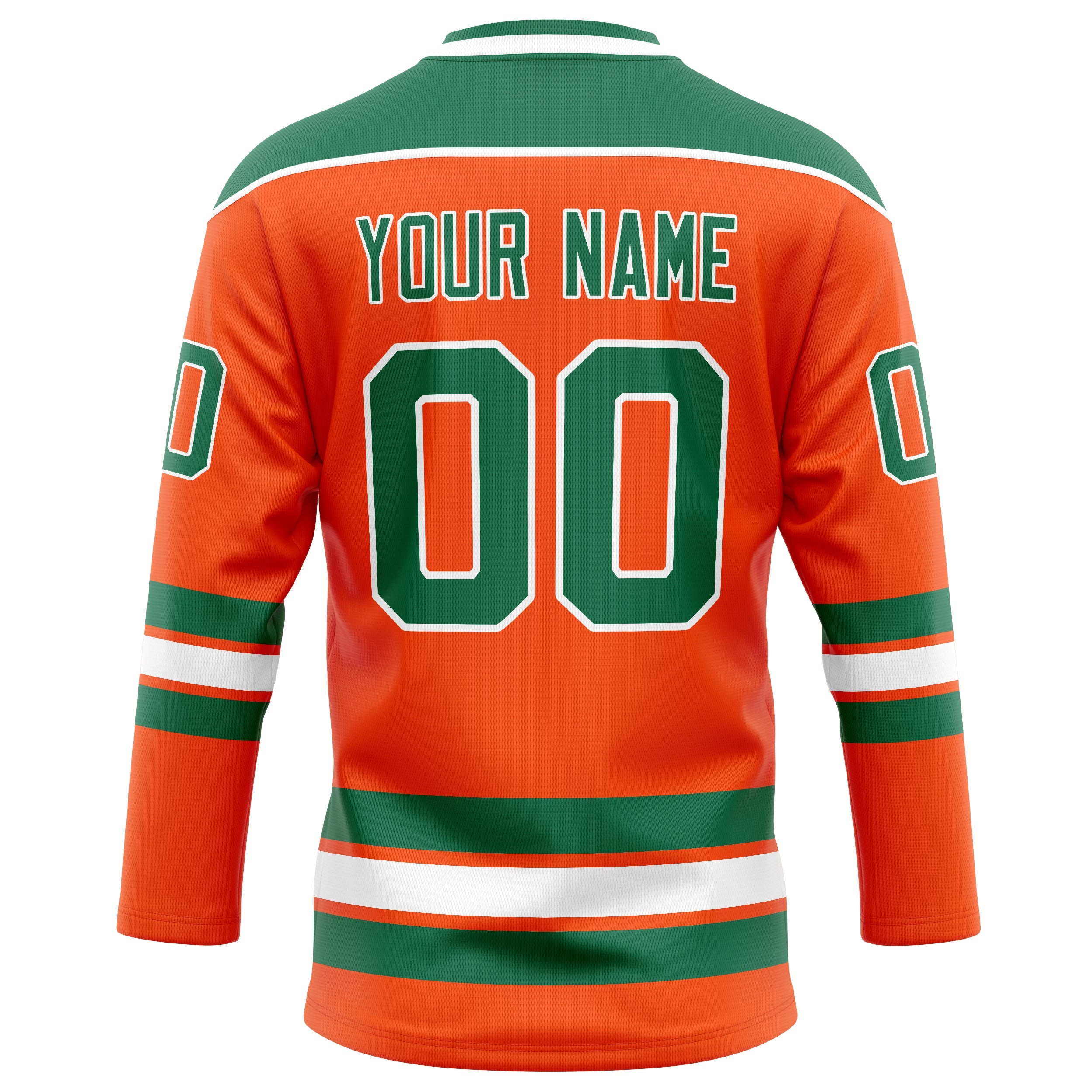 Custom Orange Kelly Green Solid Colour Hockey Jersey