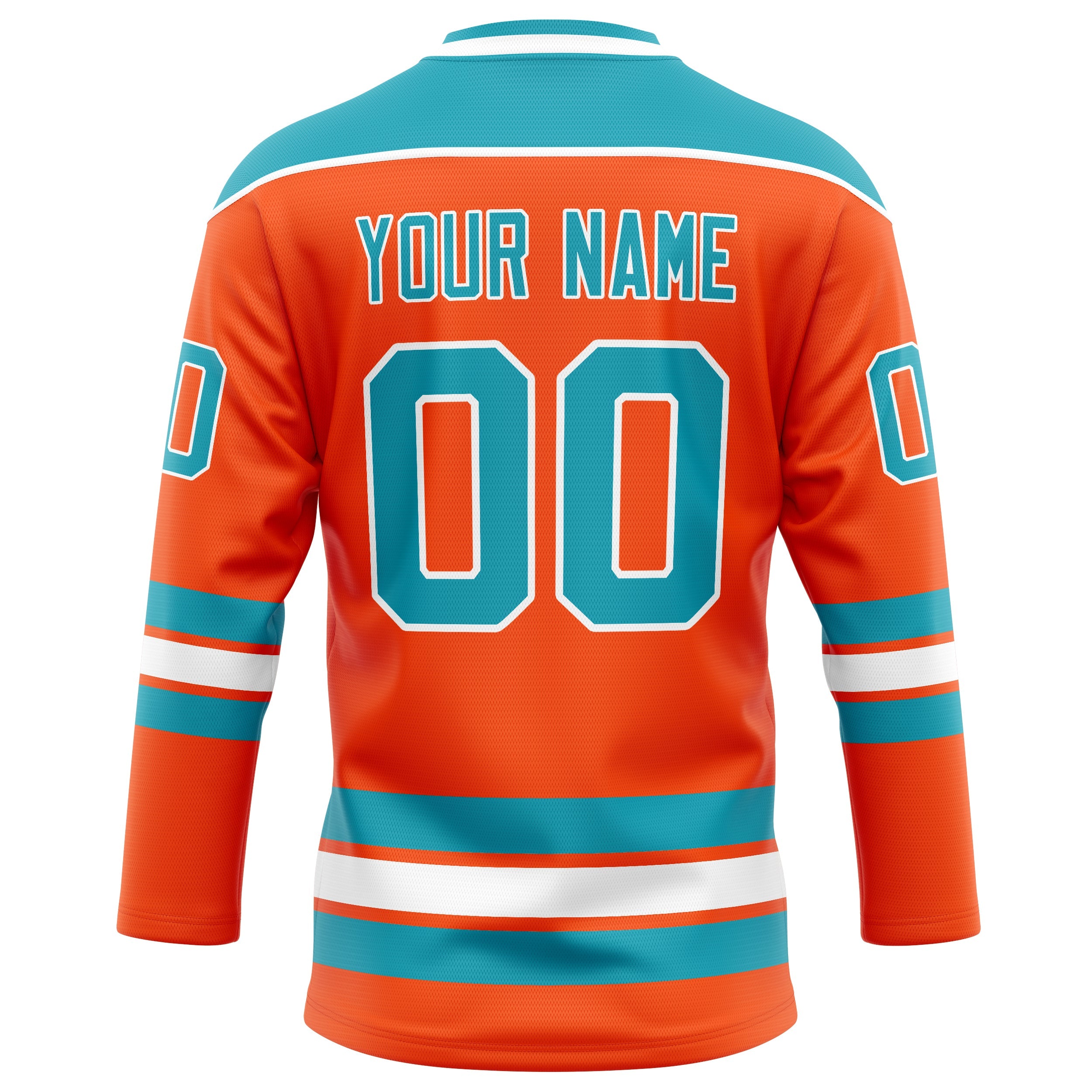 Custom Orange Teal Solid Colour Hockey Jersey
