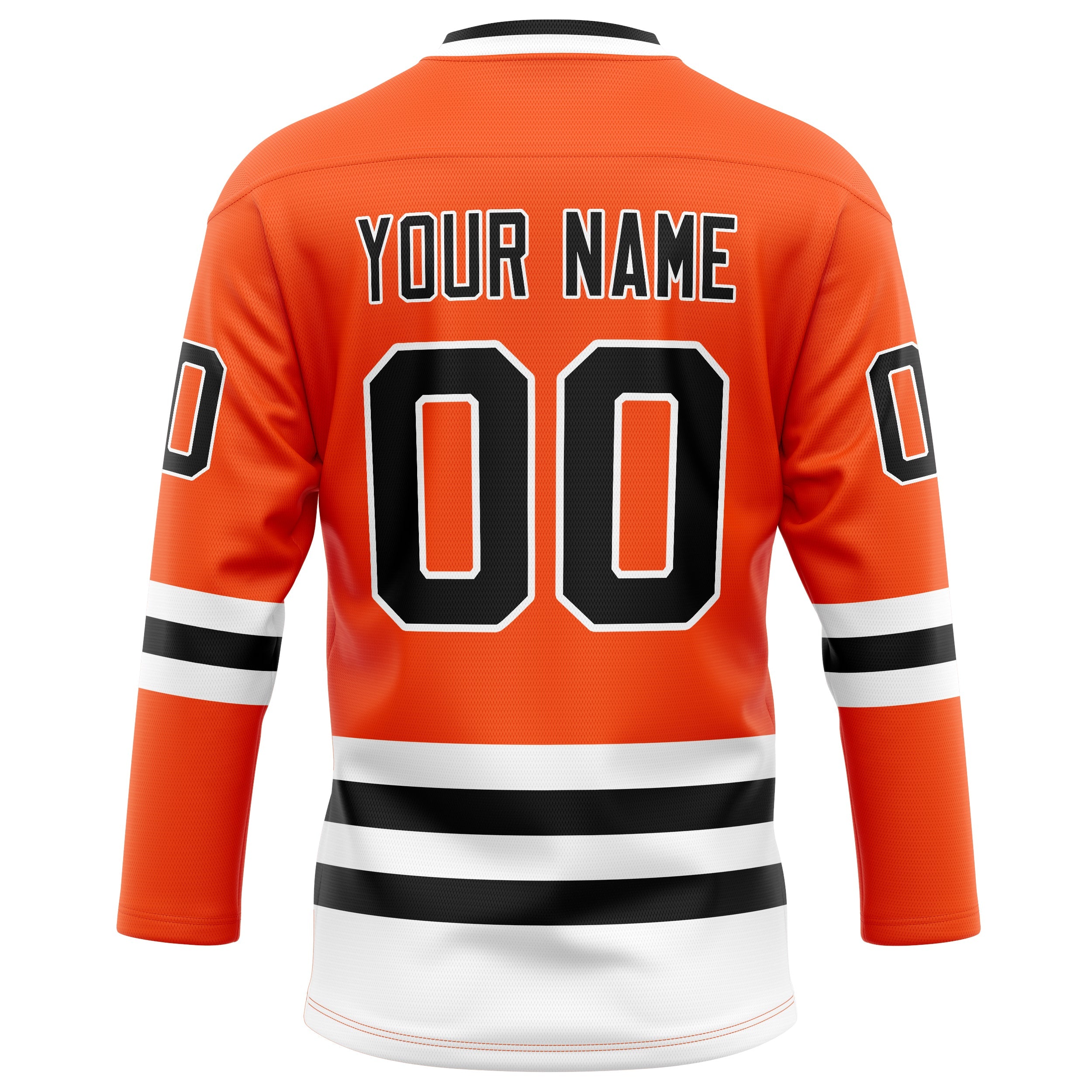 Custom Orange Black Solid Colour Hockey Jersey