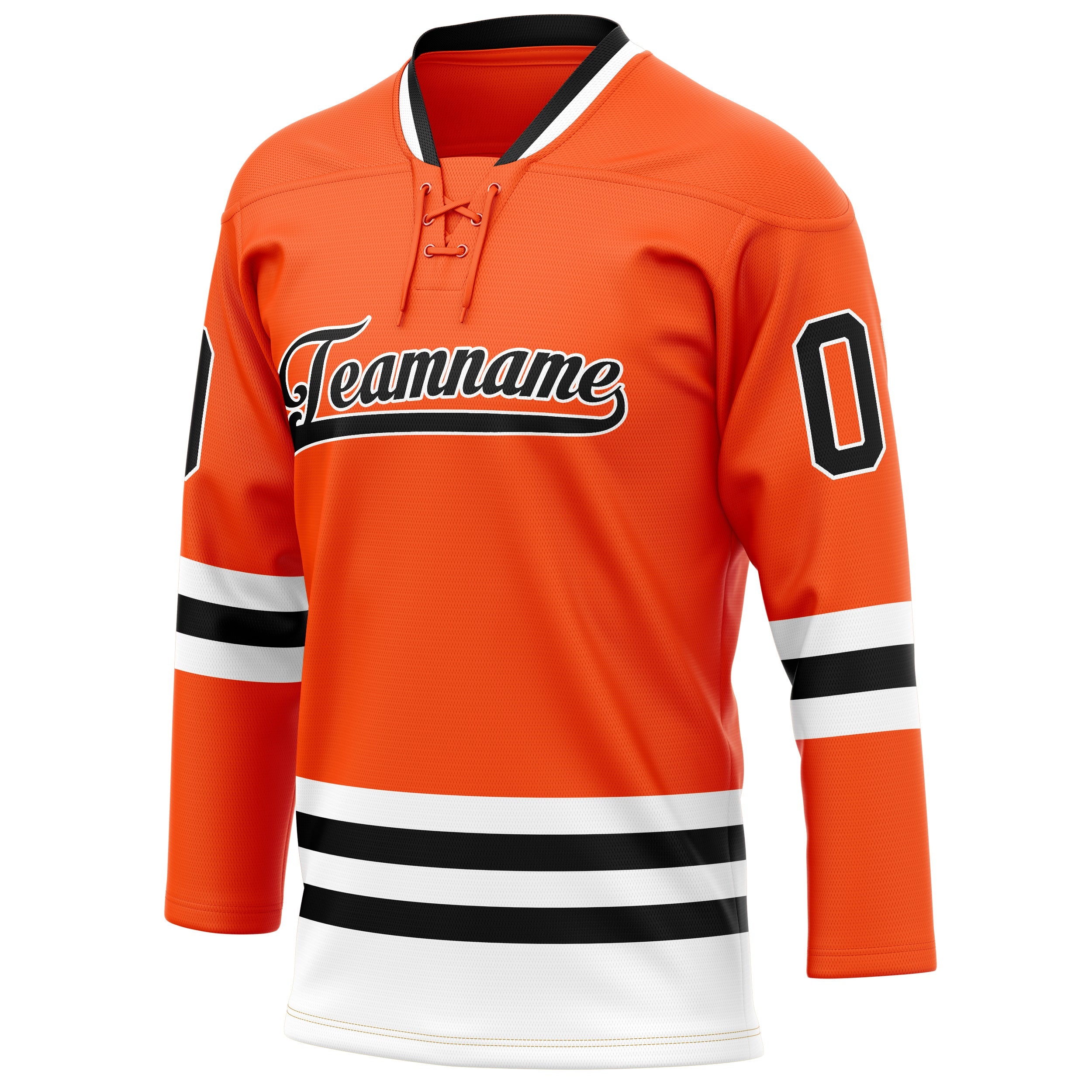 Custom Orange Black Solid Colour Hockey Jersey