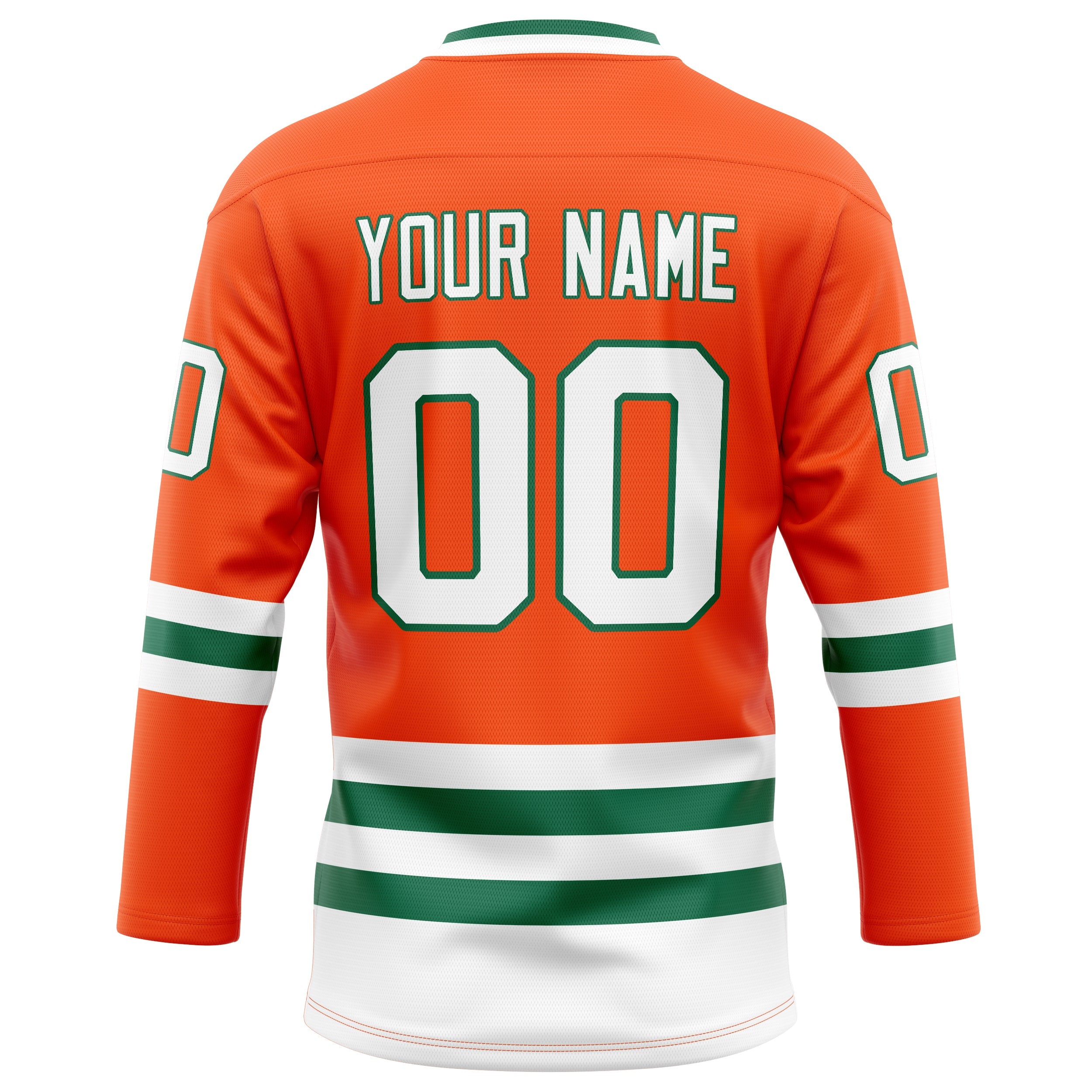 Custom Orange Kelly Green Solid Colour Hockey Jersey