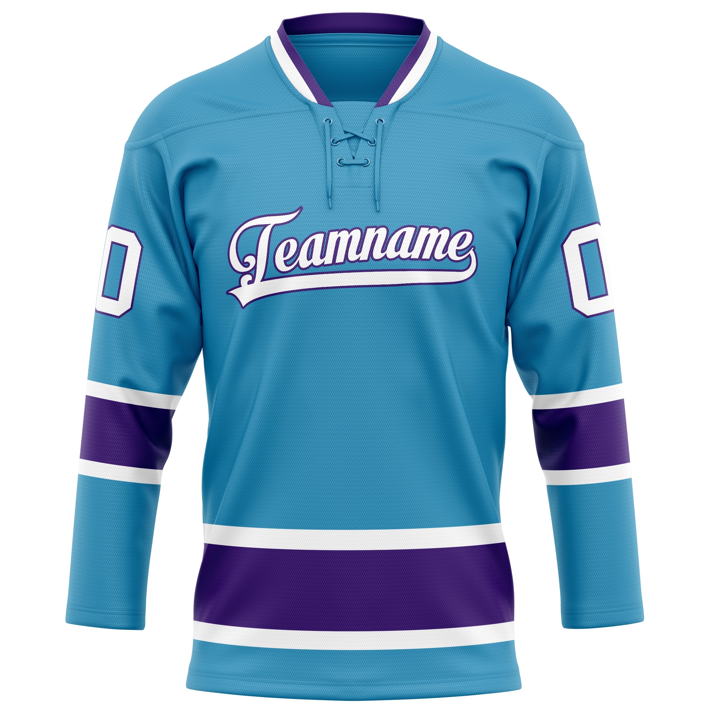 Custom Panther Blue Purple Solid Colour Hockey Jersey