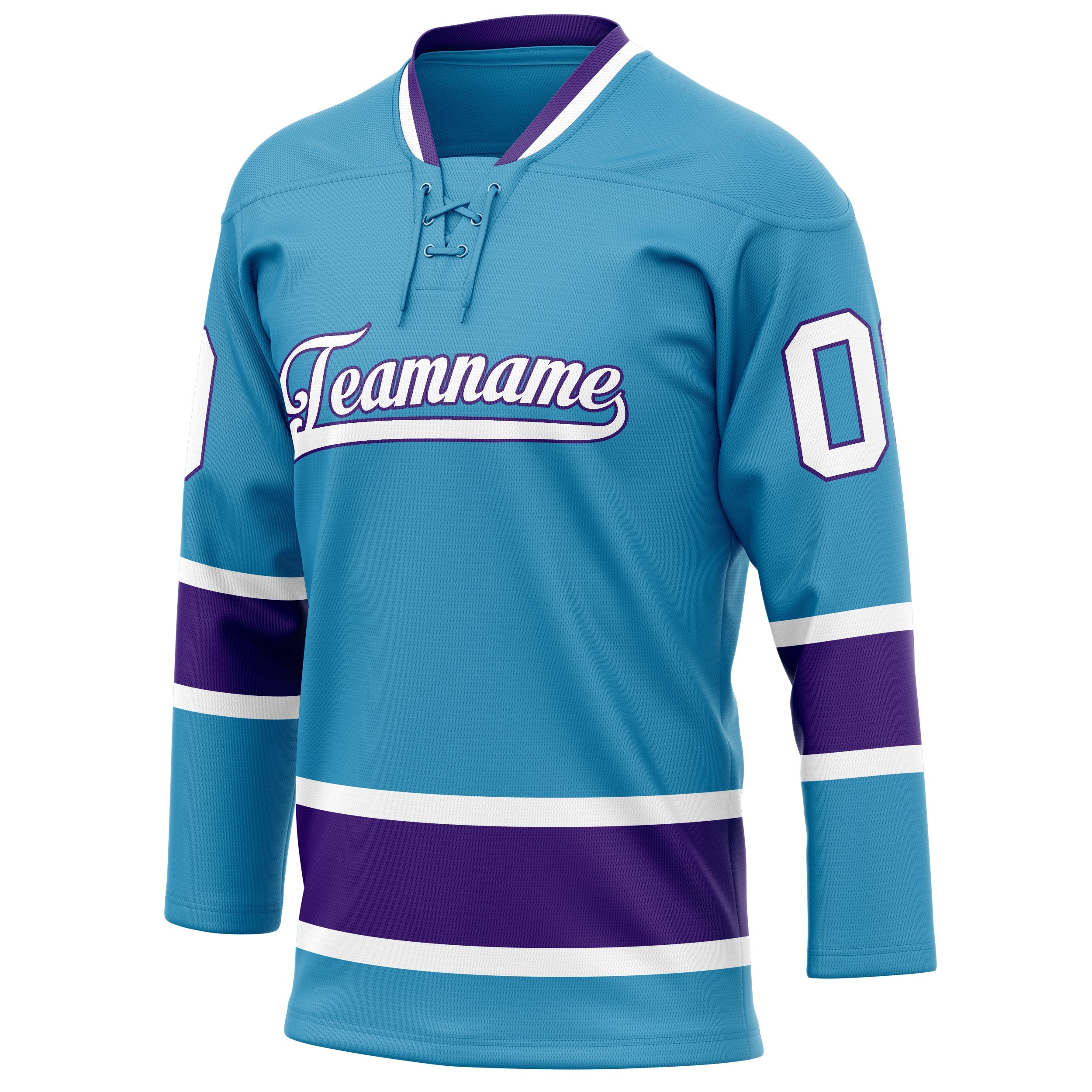Custom Panther Blue Purple Solid Colour Hockey Jersey