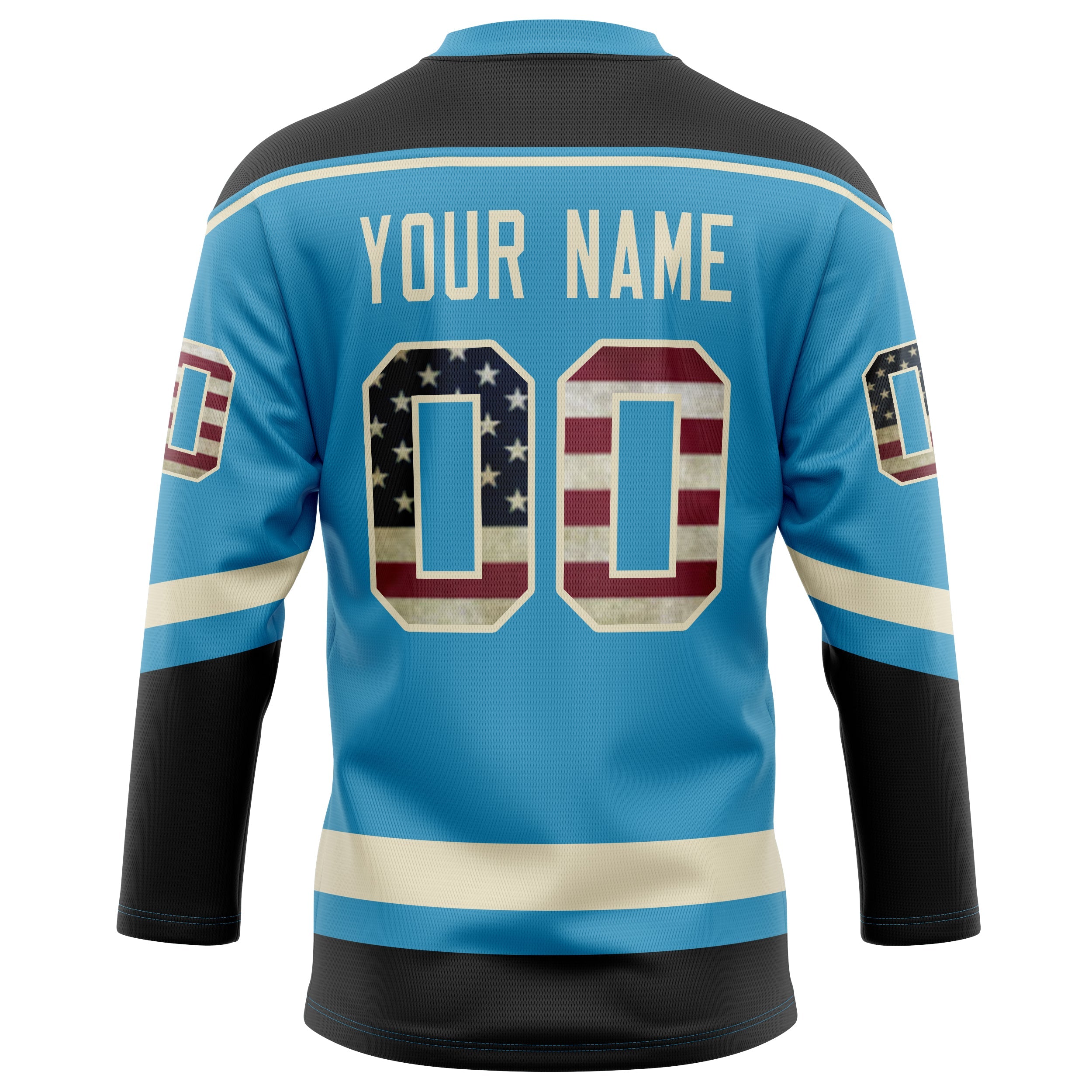 Custom Panther Blue Black Solid Colour Hockey Jersey