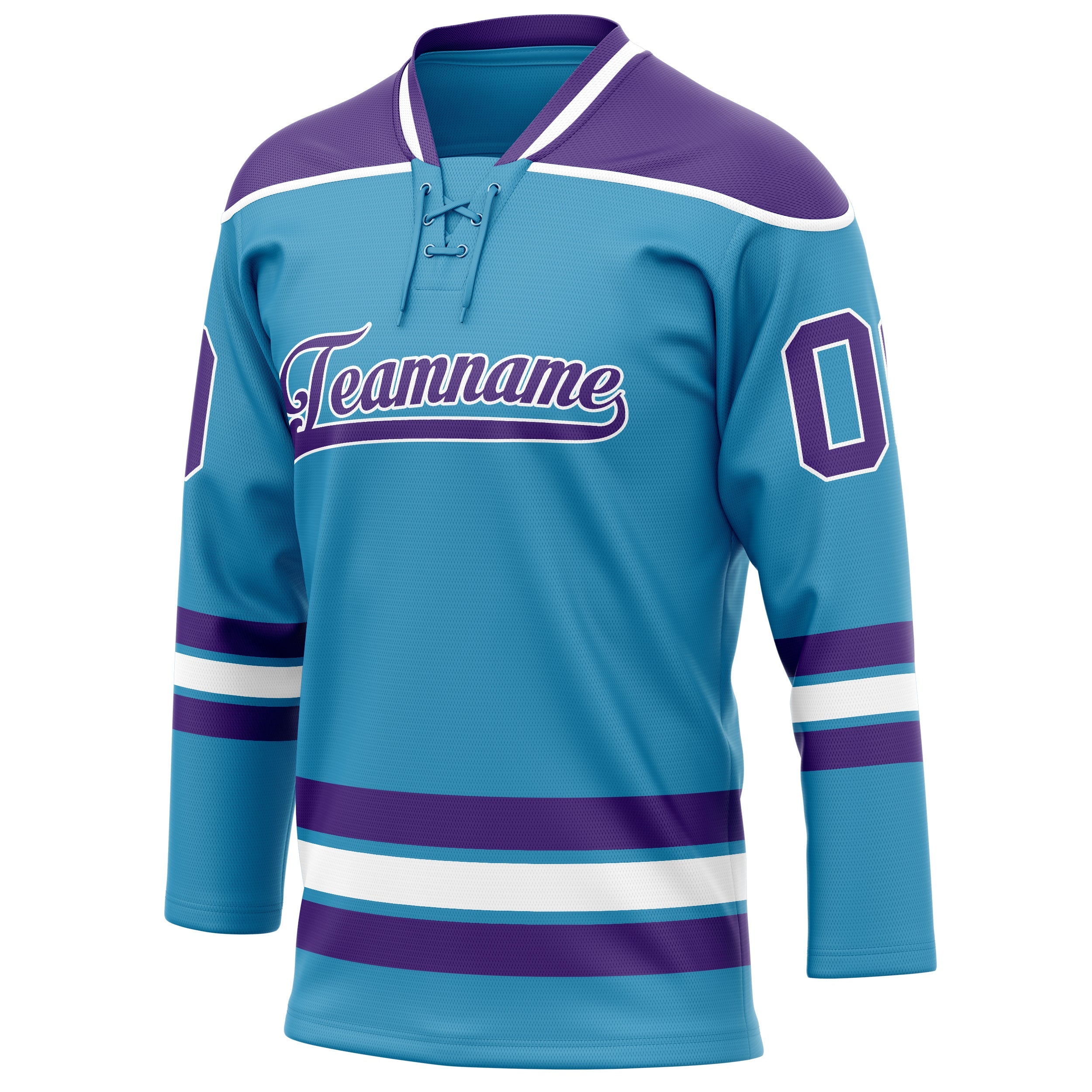Custom Panther Blue Purple Solid Colour Hockey Jersey