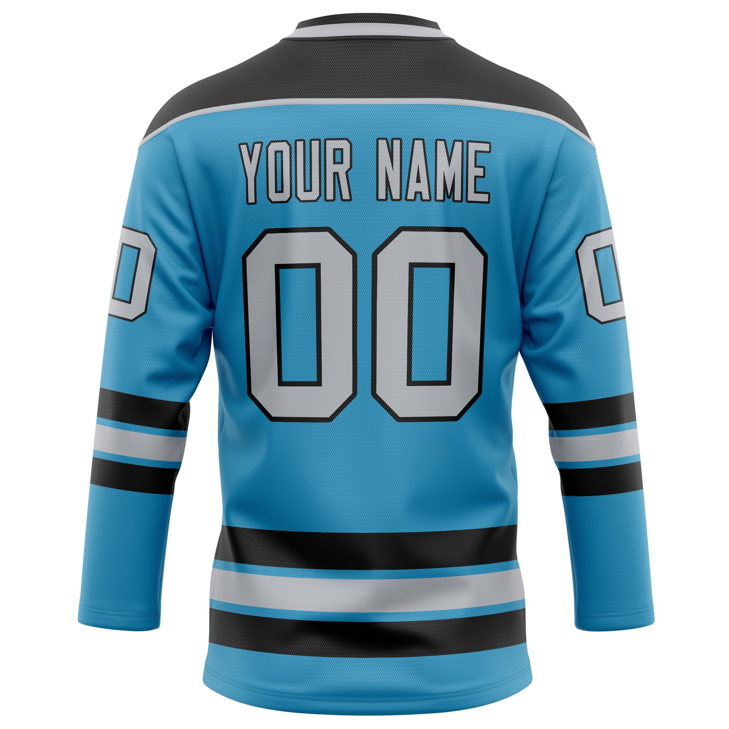 Custom Panther Blue Black Solid Colour Hockey Jersey
