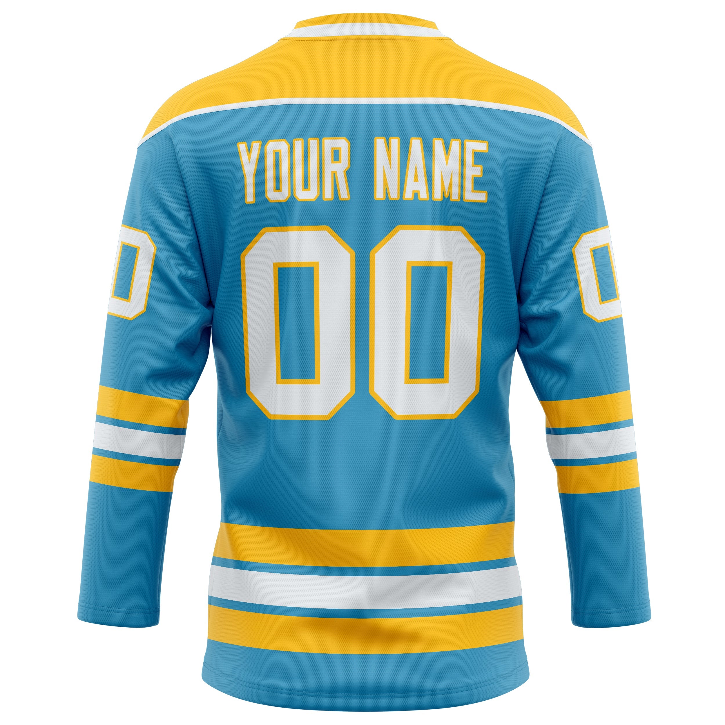 Custom Panther Blue Gold Solid Colour Hockey Jersey